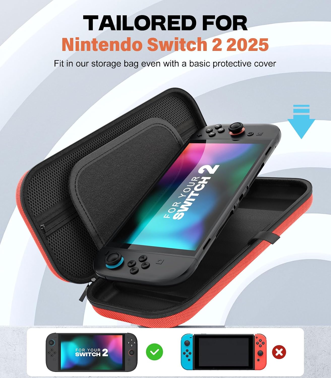 ESTUCHE MOKO PARA NINTENDO SWITCH 2 2025 CON CAPACIDAD PARA 10 CARTUCHOS COLOR NARANJA ROJIZO - 2