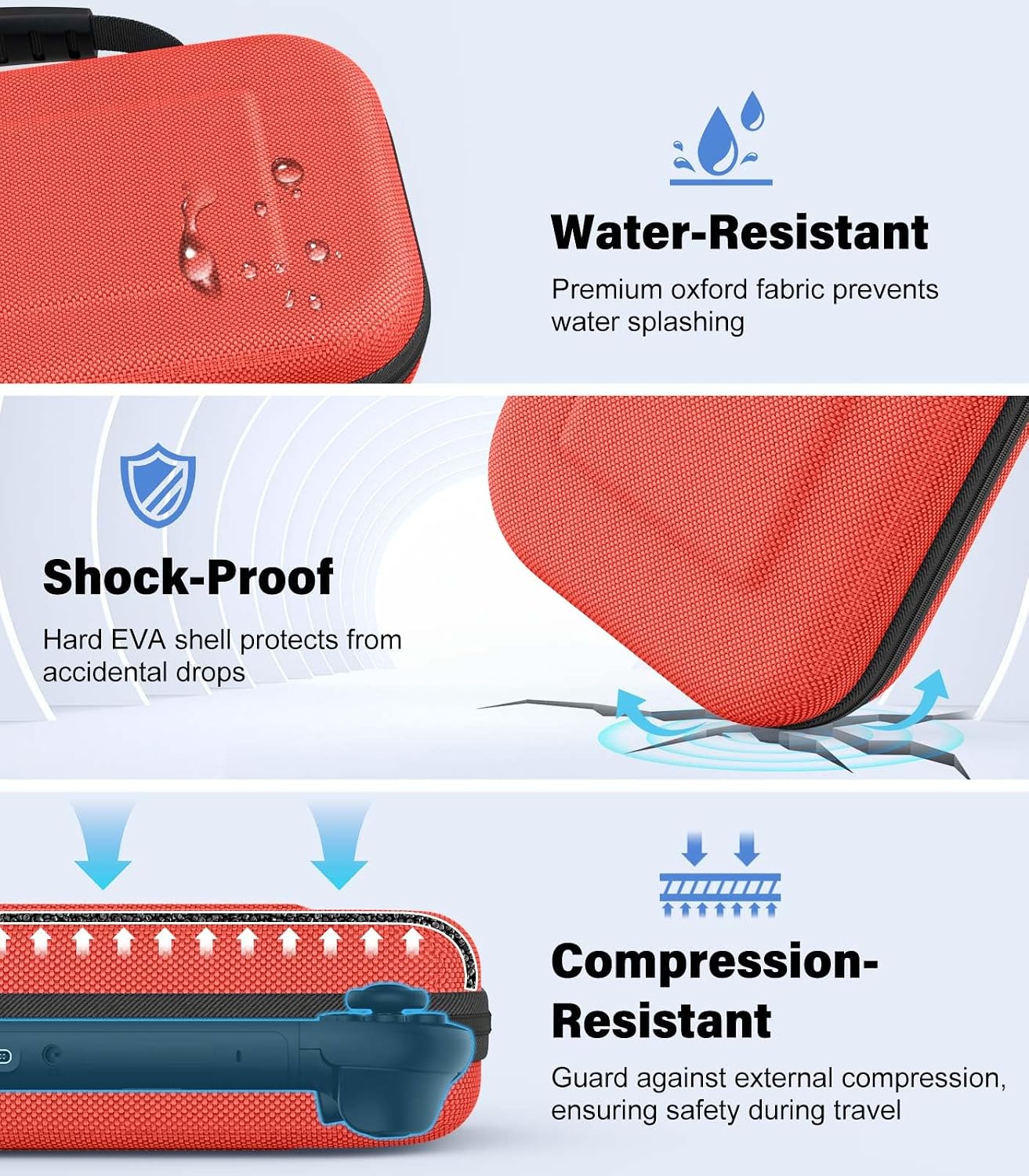 ESTUCHE MOKO PARA NINTENDO SWITCH 2 2025 CON CAPACIDAD PARA 10 CARTUCHOS COLOR NARANJA ROJIZO - 5