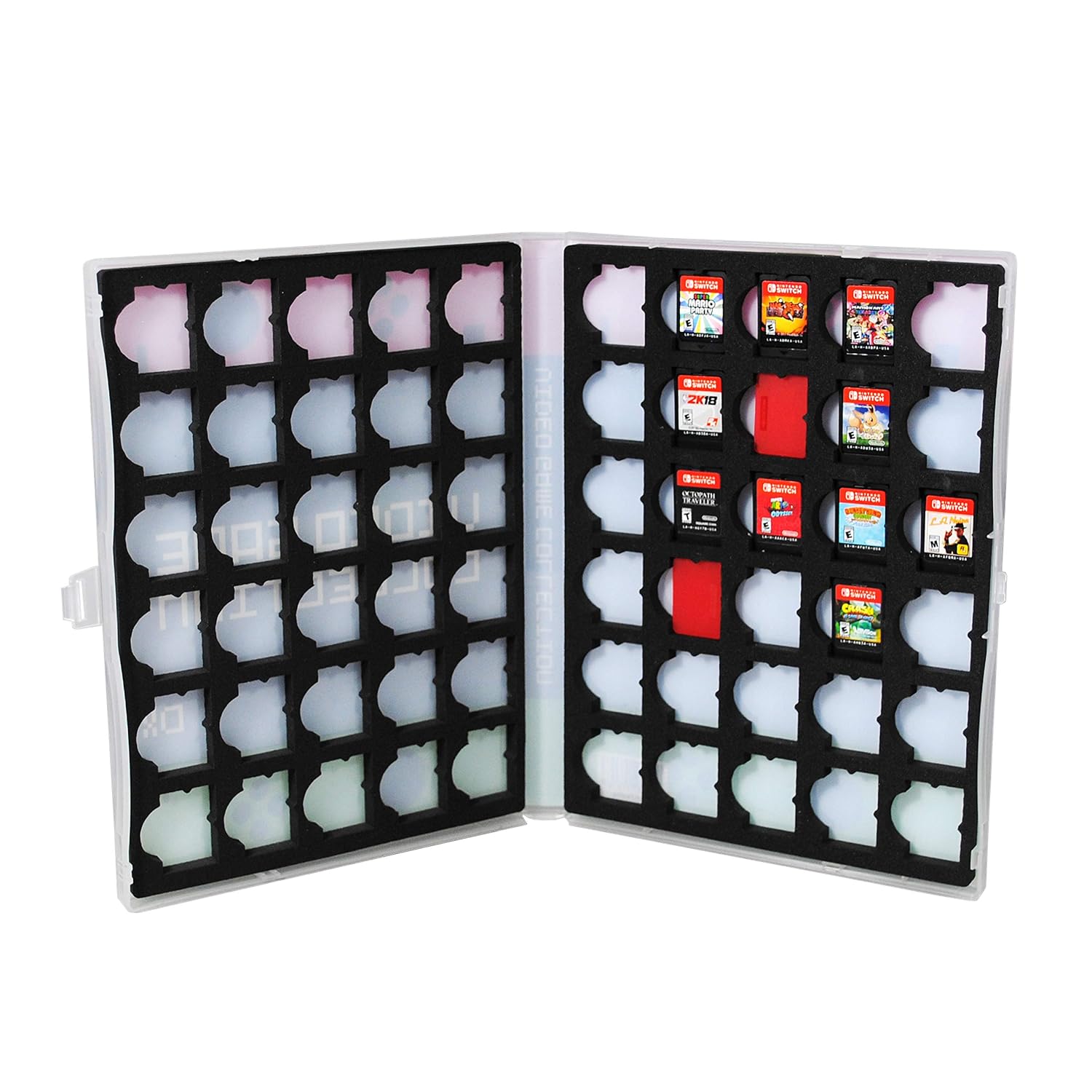 ESTUCHE UNIKEEP PARA CARTUCHOS NINTENDO SWITCH 60 JUEGOS ROSA Y VERDE - 3