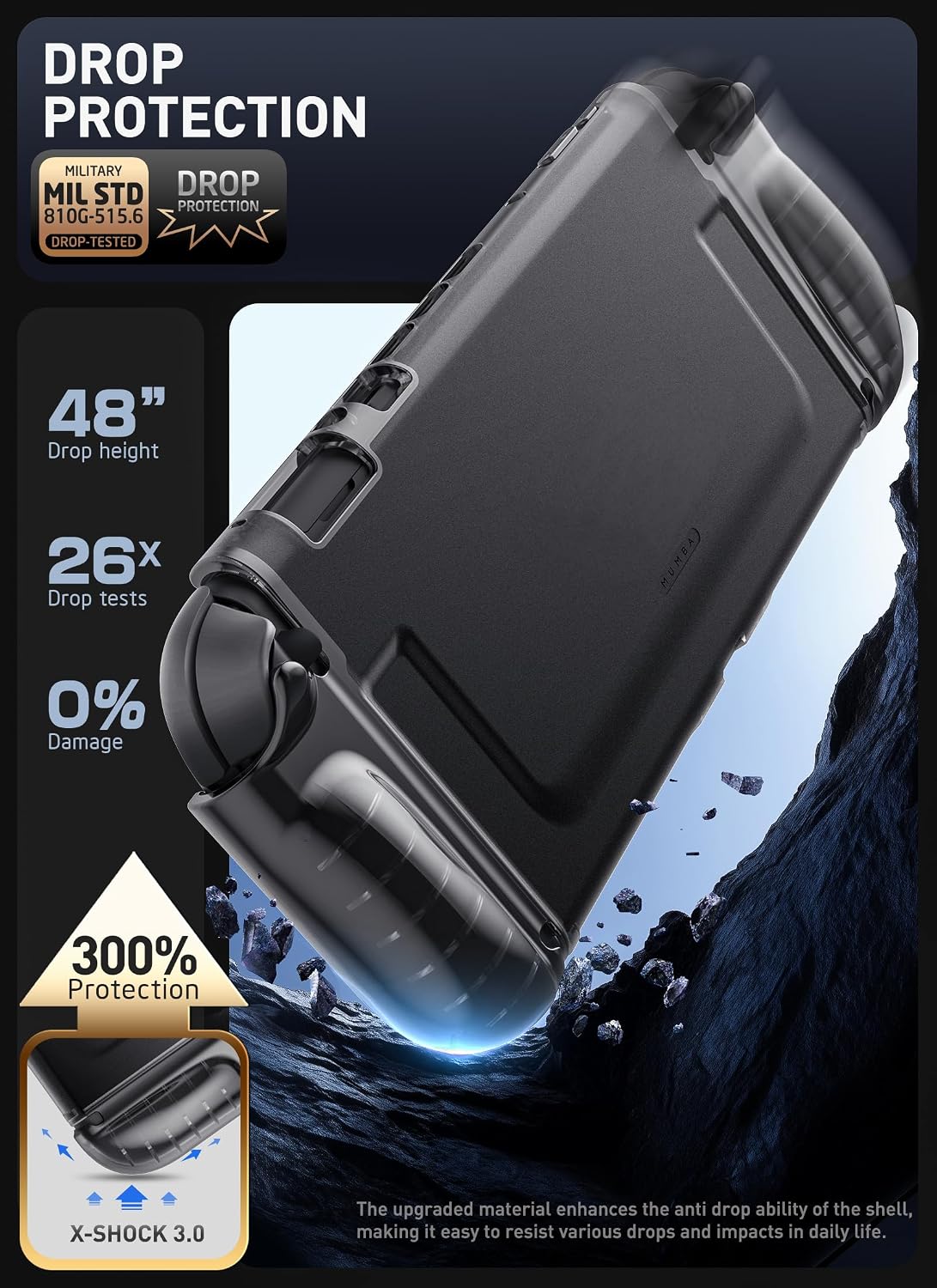 FUNDA MUMBA CLEAR PARA NINTENDO SWITCH 2 FROSTBLACK - 5