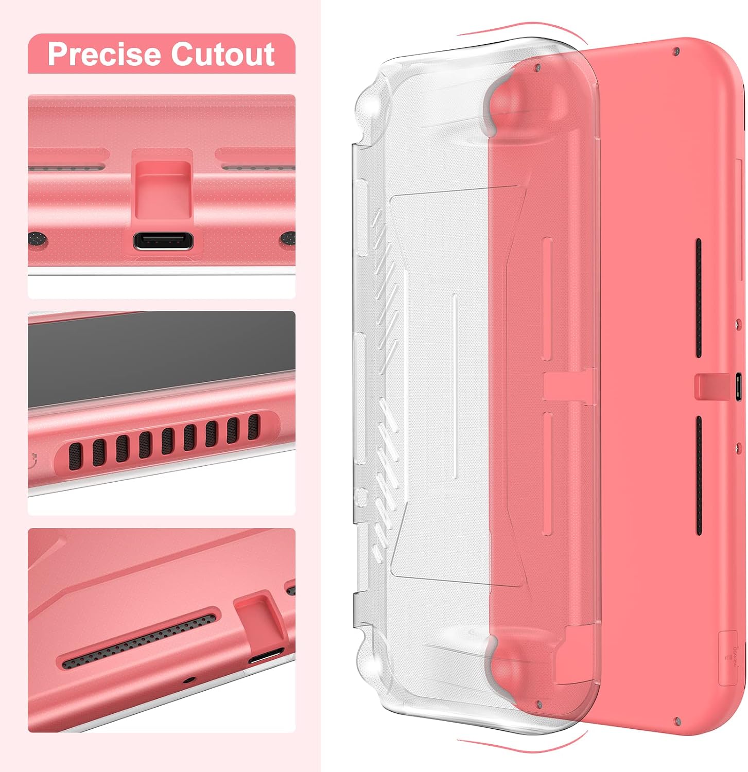 FUNDA PARA SWITCH LITE INNOAURA CON 18 ACCESORIOS CORAL - 5