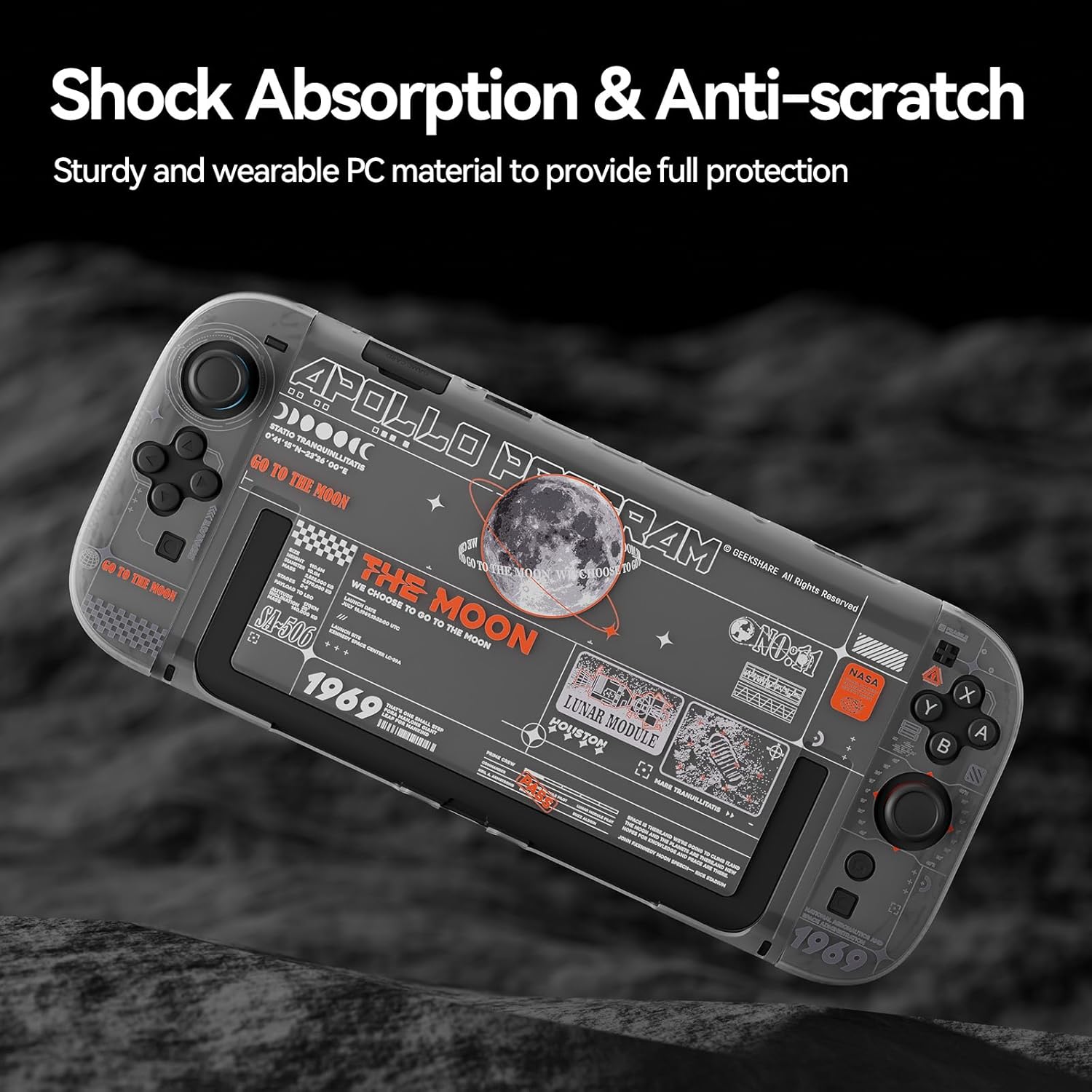 FUNDA PROTECTORA DURA COMPATIBLE CON SWITCH 2 GEEKSHARE THE MOON-BLACK - 2