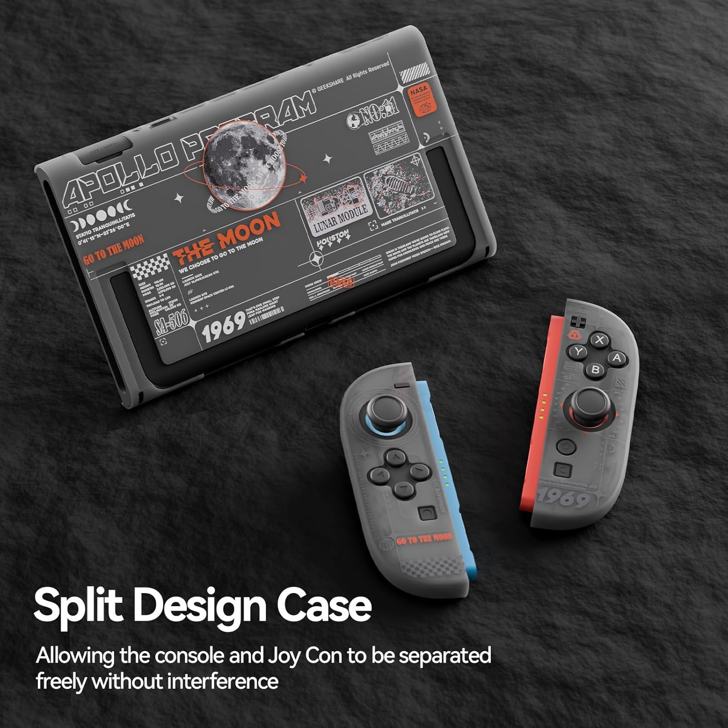 FUNDA PROTECTORA DURA COMPATIBLE CON SWITCH 2 GEEKSHARE THE MOON-BLACK - 3