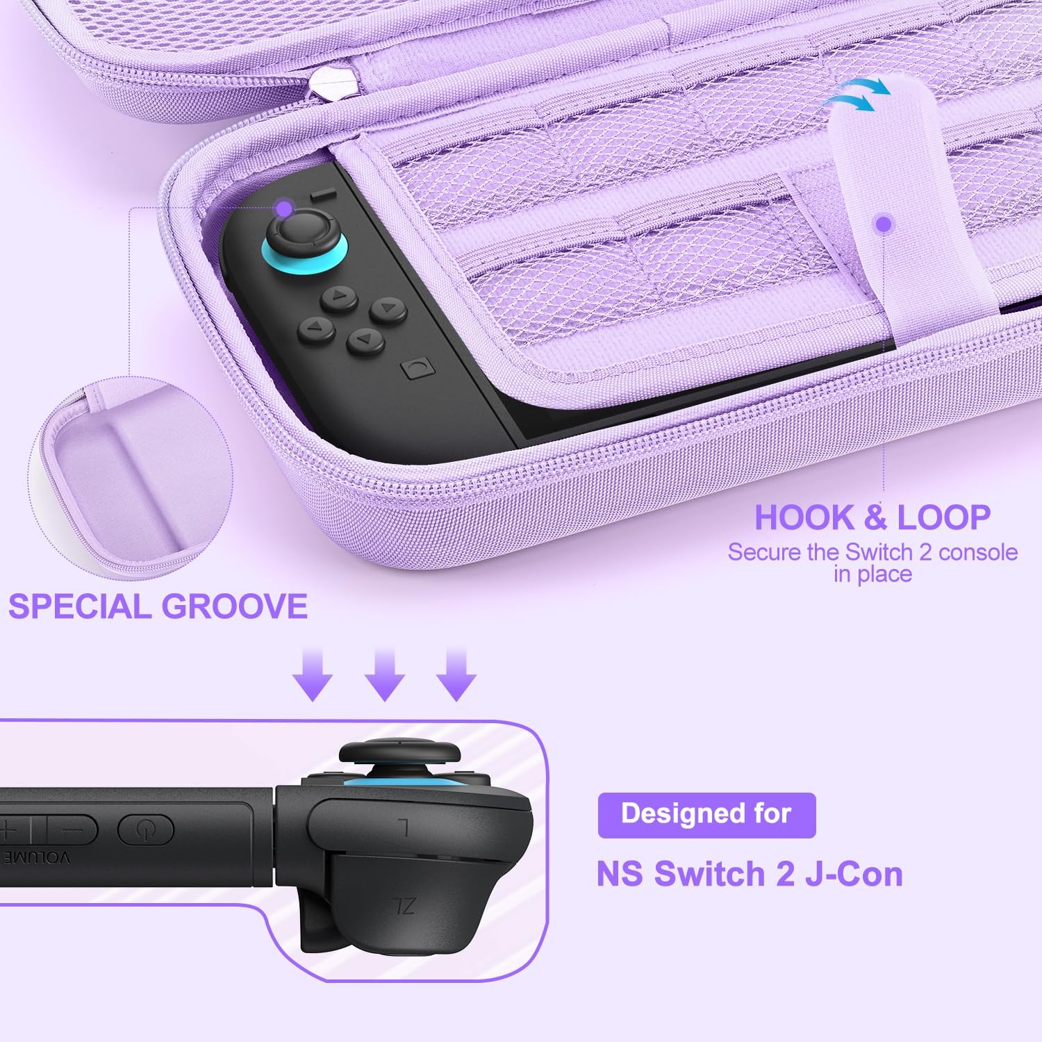 FUNDA PARA NINTENDO SWITCH 2 INNOAURA 14 EN 1 MORADO - 5