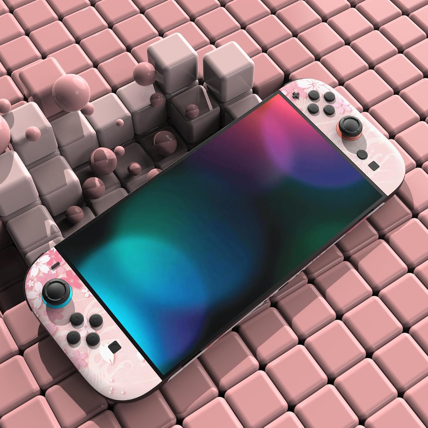 SKIN PARA NINTENDO SWITCH 2 PLAYVITAL 2-PACK DISEÑO CHERRY BLOSSOMS PETALS - 5