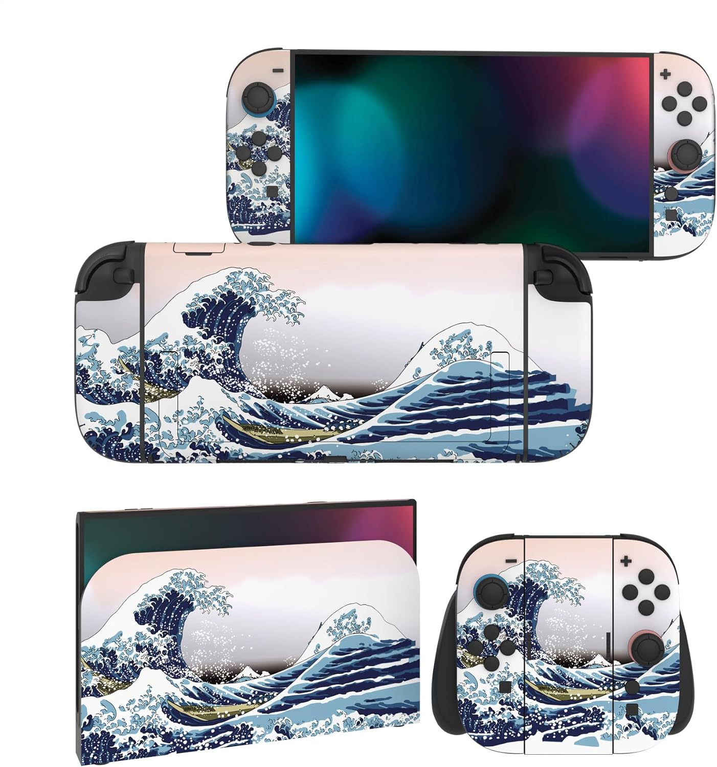 SKIN PARA NINTENDO SWITCH 2 PLAYVITAL THE GREAT WAVE 2-PACK - 1