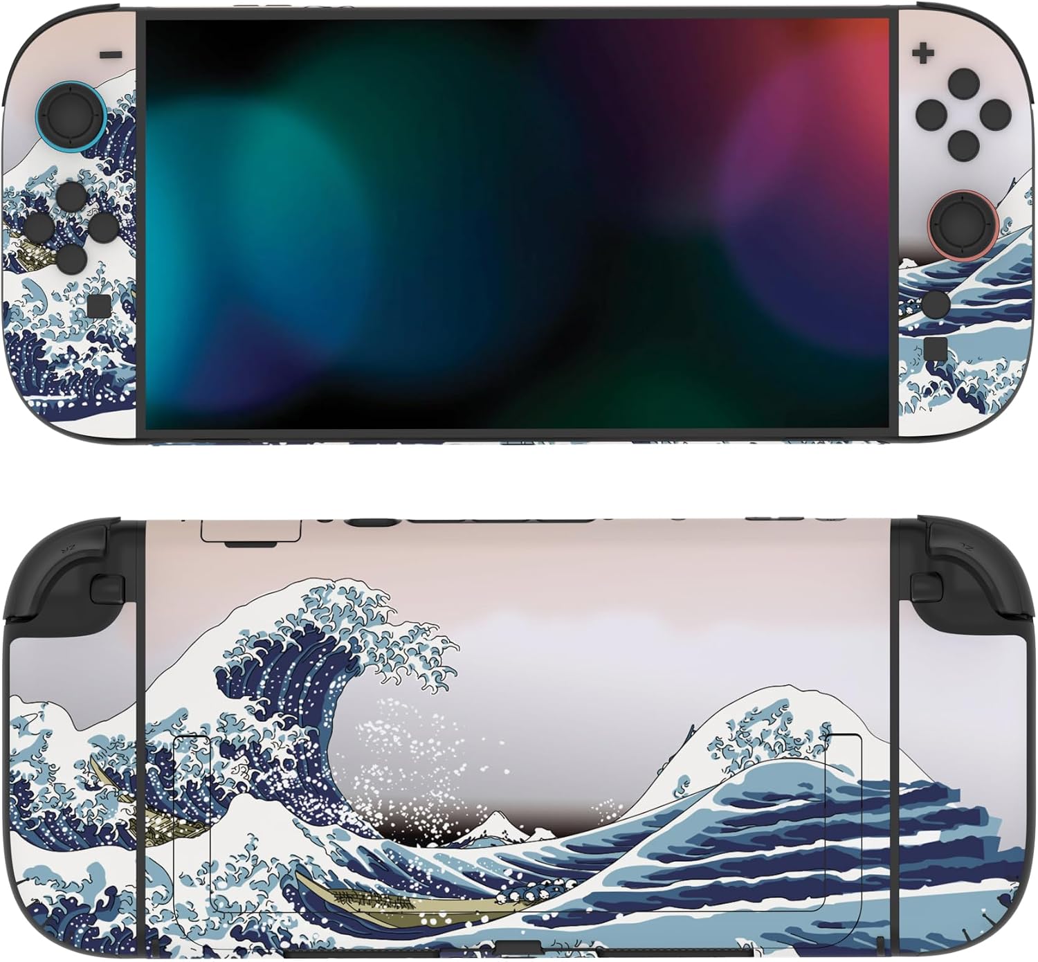 SKIN PARA NINTENDO SWITCH 2 PLAYVITAL THE GREAT WAVE 2-PACK - 4