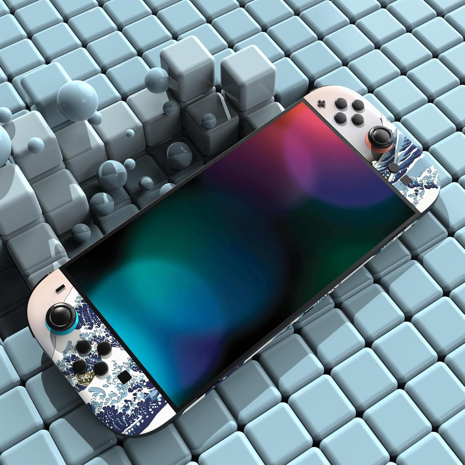 SKIN PARA NINTENDO SWITCH 2 PLAYVITAL THE GREAT WAVE 2-PACK - 5