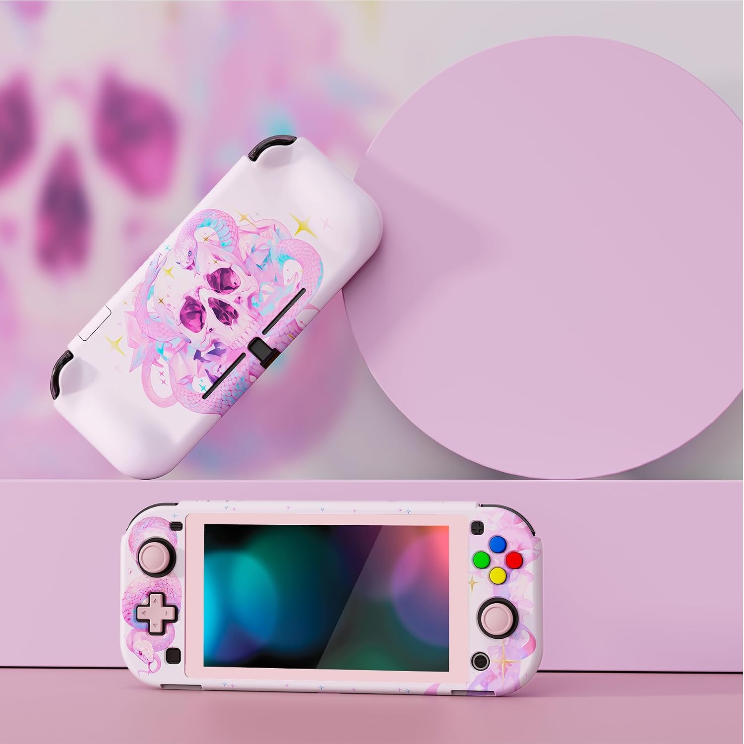 FUNDA PROTECTORA PLAYVITAL ZEALPROTECT PARA NINTENDO SWITCH LITE CON PROTECTOR DE PANTALLA Y GRIPS - CELESTIAL SERPENT'S EMBRACE - 2