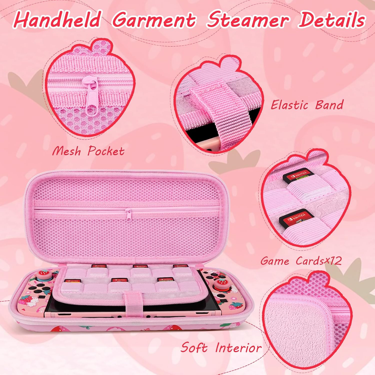 ESTUCHE PARA SWITCH 2 TIKODIRECT 7 EN 1 ROSA CONEJO - 2