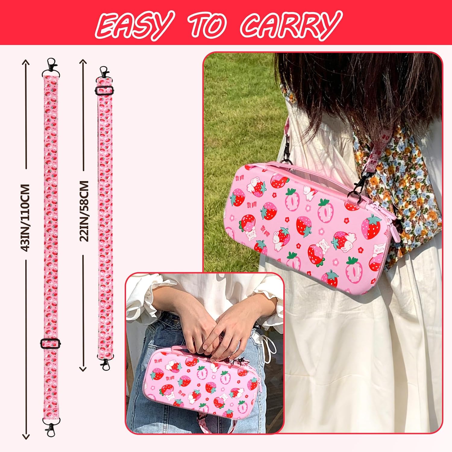 ESTUCHE PARA SWITCH 2 TIKODIRECT 7 EN 1 ROSA CONEJO - 5