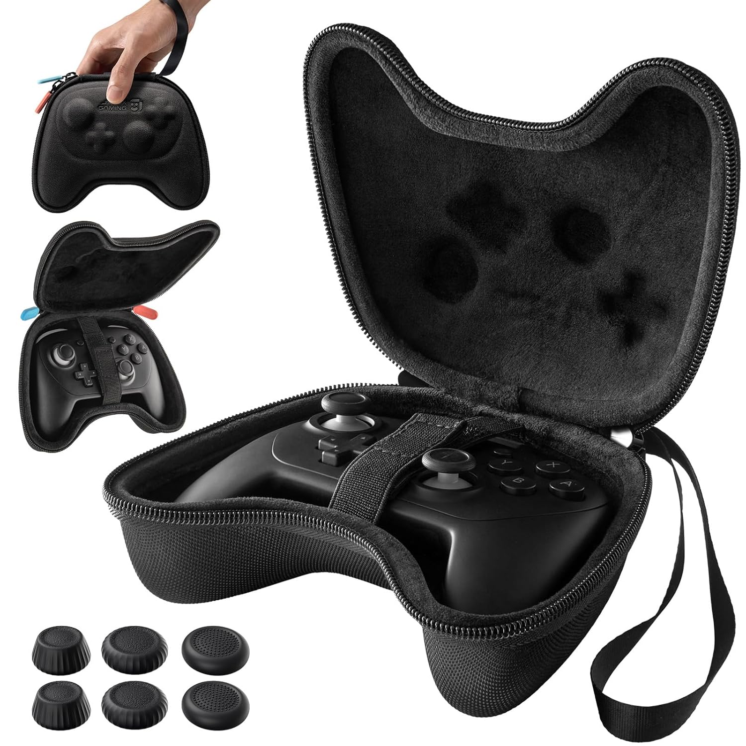 ESTUCHE PARA CONTROL NINTENDO SWITCH PRO JSAUX CON 6 GRIPS PARA JOYSTICK - 1