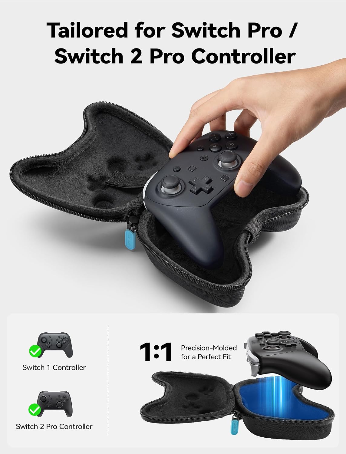 ESTUCHE PARA CONTROL NINTENDO SWITCH PRO JSAUX CON 6 GRIPS PARA JOYSTICK - 3