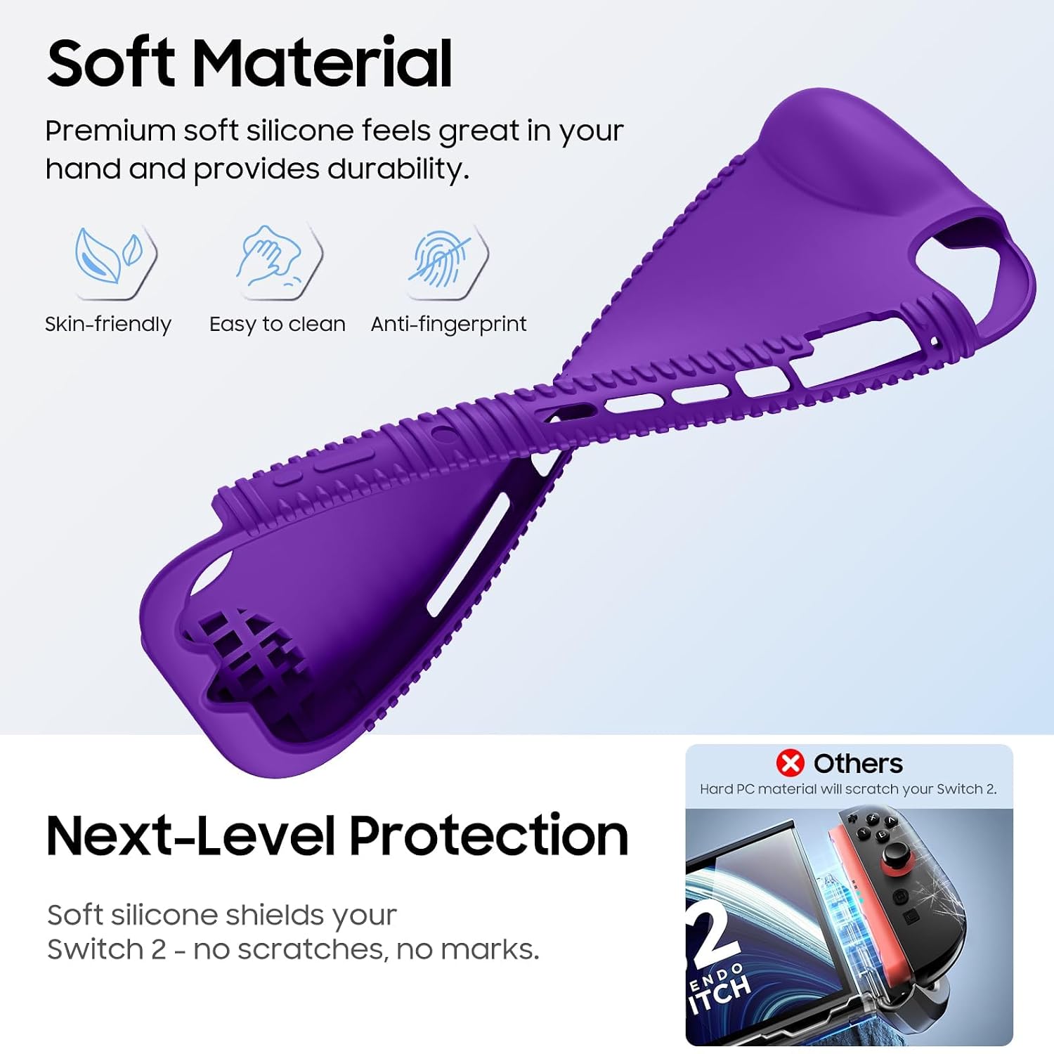 FUNDA PROTECTORA DE SILICONA SUAVE FINTIE PARA NINTENDO SWITCH 2 (2025) 7.9 PULGADAS - 3