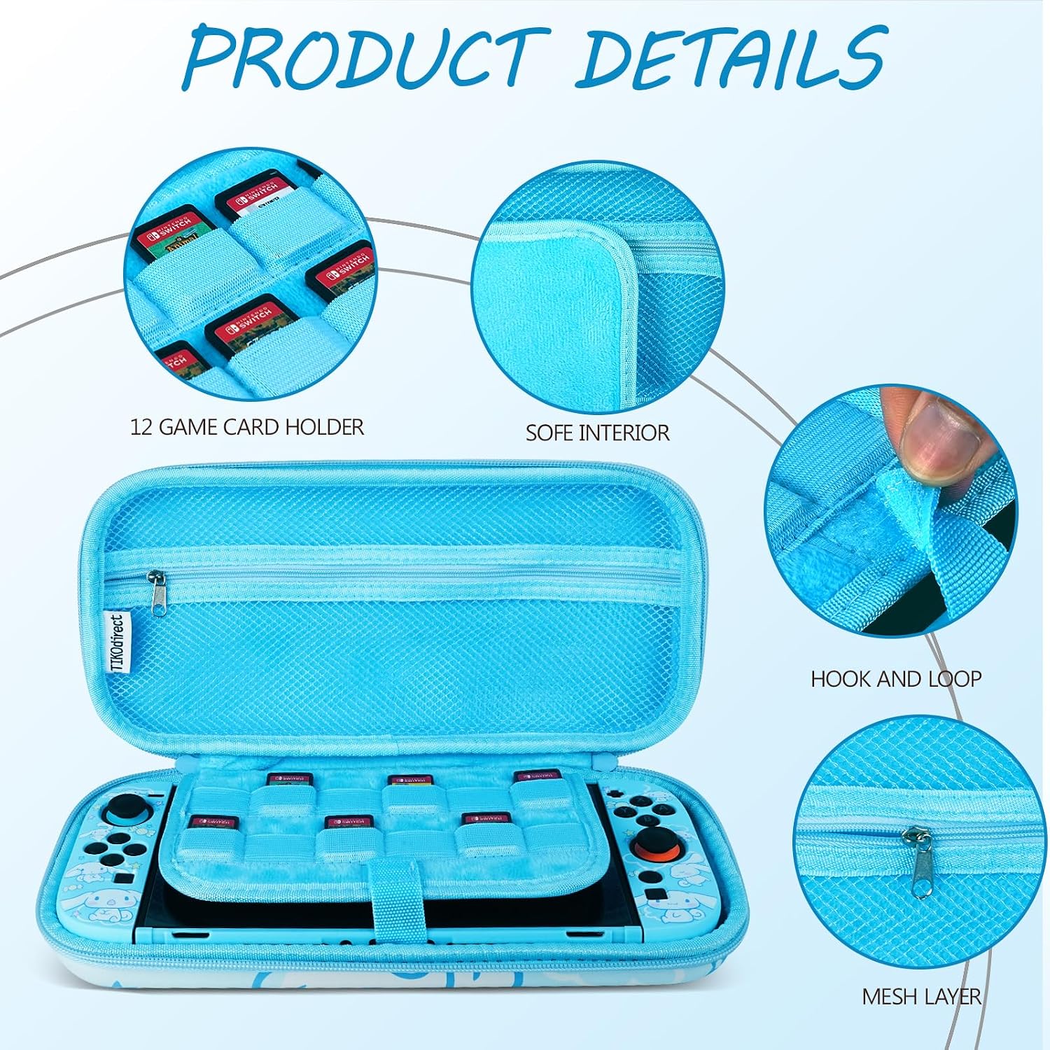ESTUCHE PARA SWITCH 2 TIKODIRECT 7 EN 1 AZUL - 2