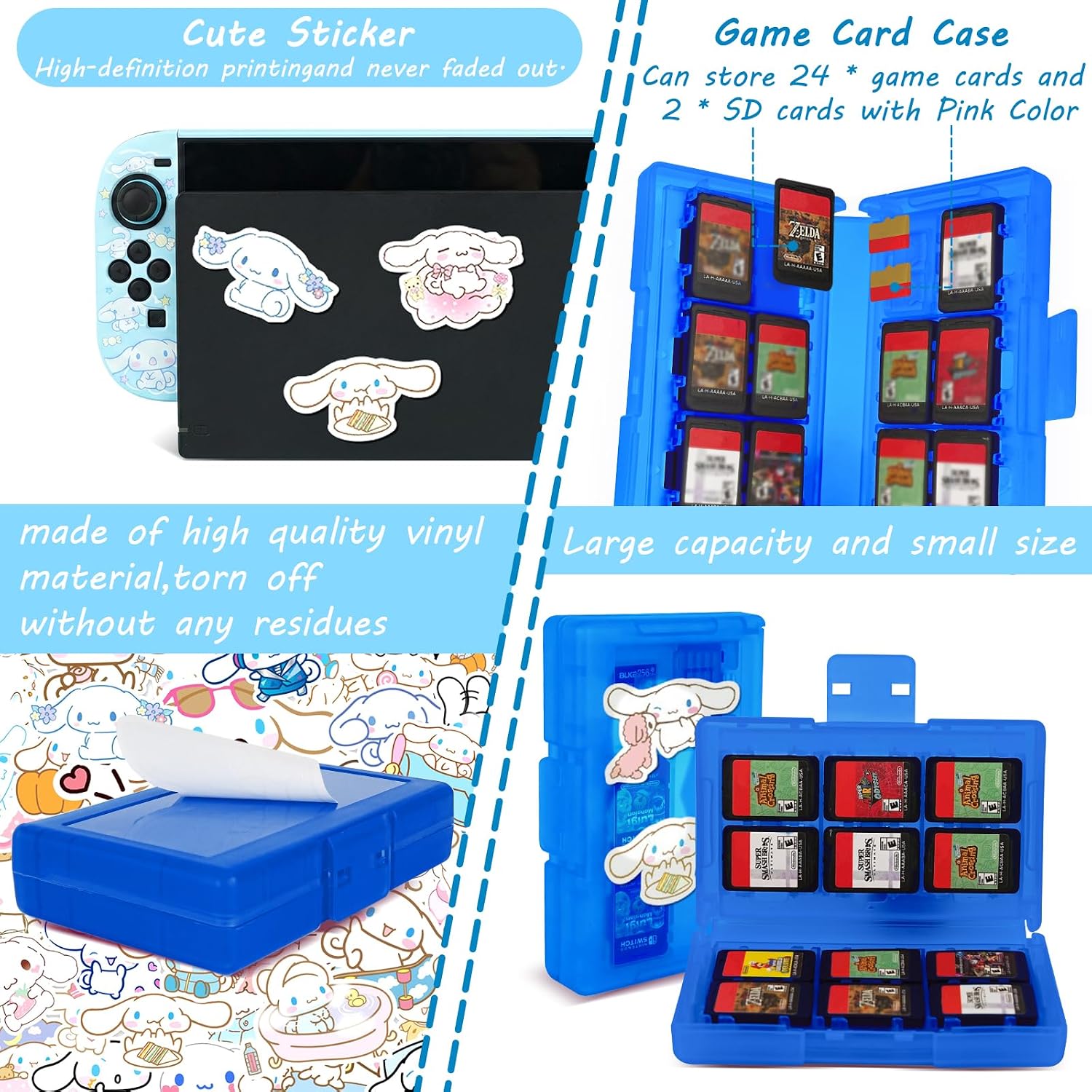 ESTUCHE PARA SWITCH 2 TIKODIRECT 7 EN 1 AZUL - 4
