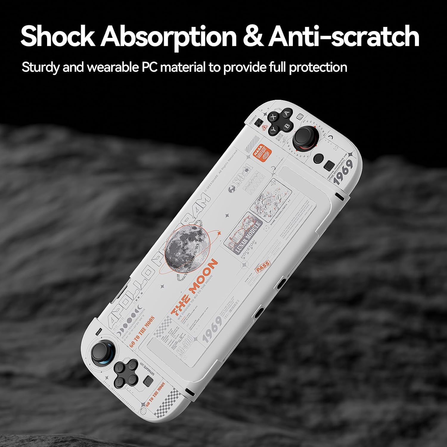 FUNDA PROTECTORA DURA GEEKSHARE COMPATIBLE CON SWITCH 2 BLANCO LUNA - 3