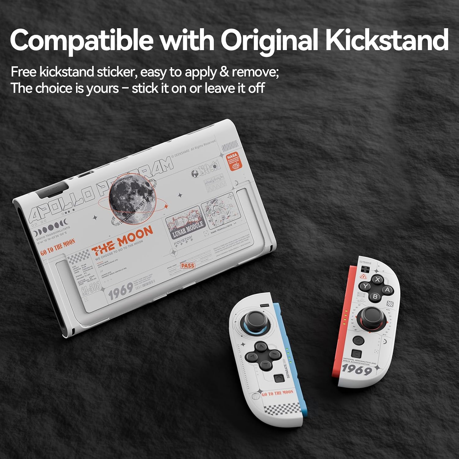 FUNDA PROTECTORA DURA GEEKSHARE COMPATIBLE CON SWITCH 2 BLANCO LUNA - 4