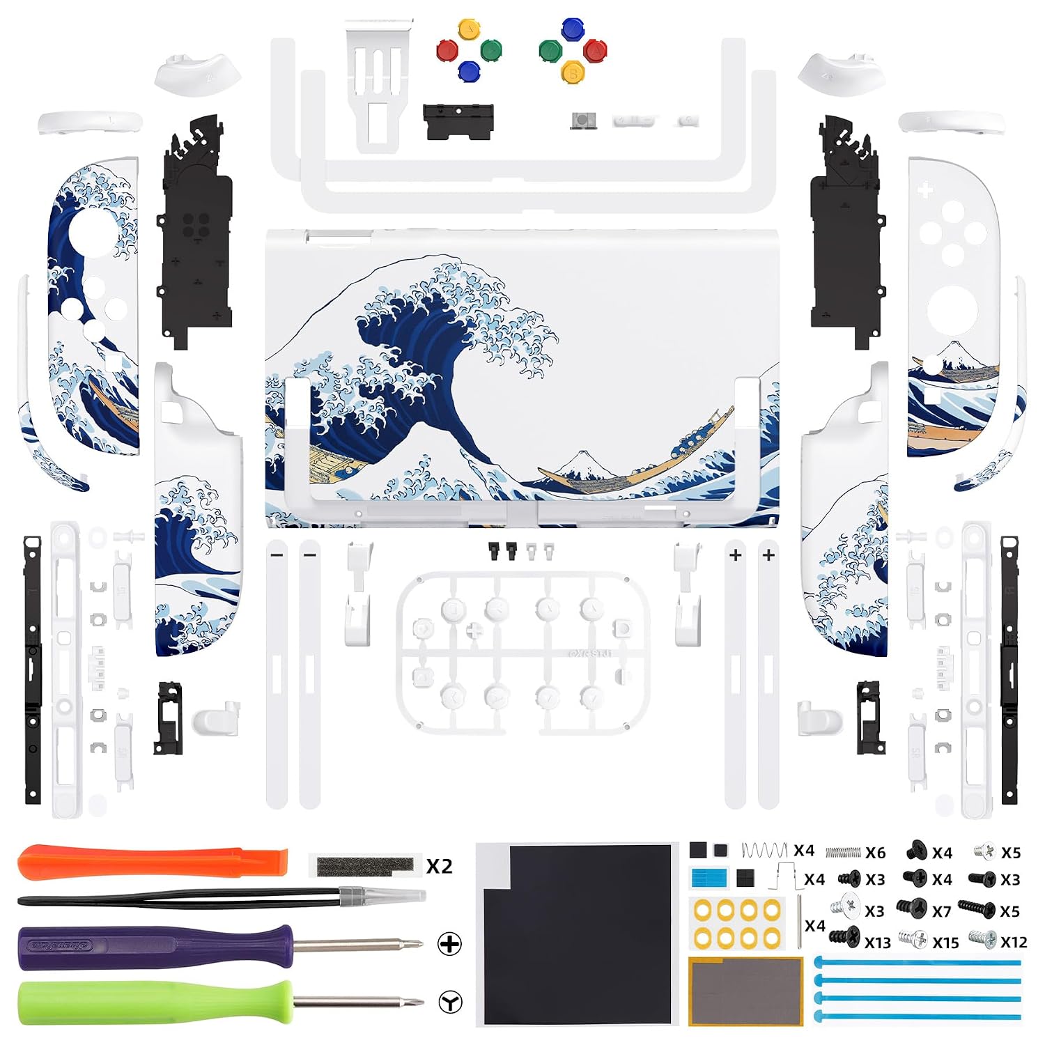 CARCASA Y BOTONES DE REEMPLAZO EXTREMERATE PARA NINTENDO SWITCH 2 THE GREAT WAVE - 2