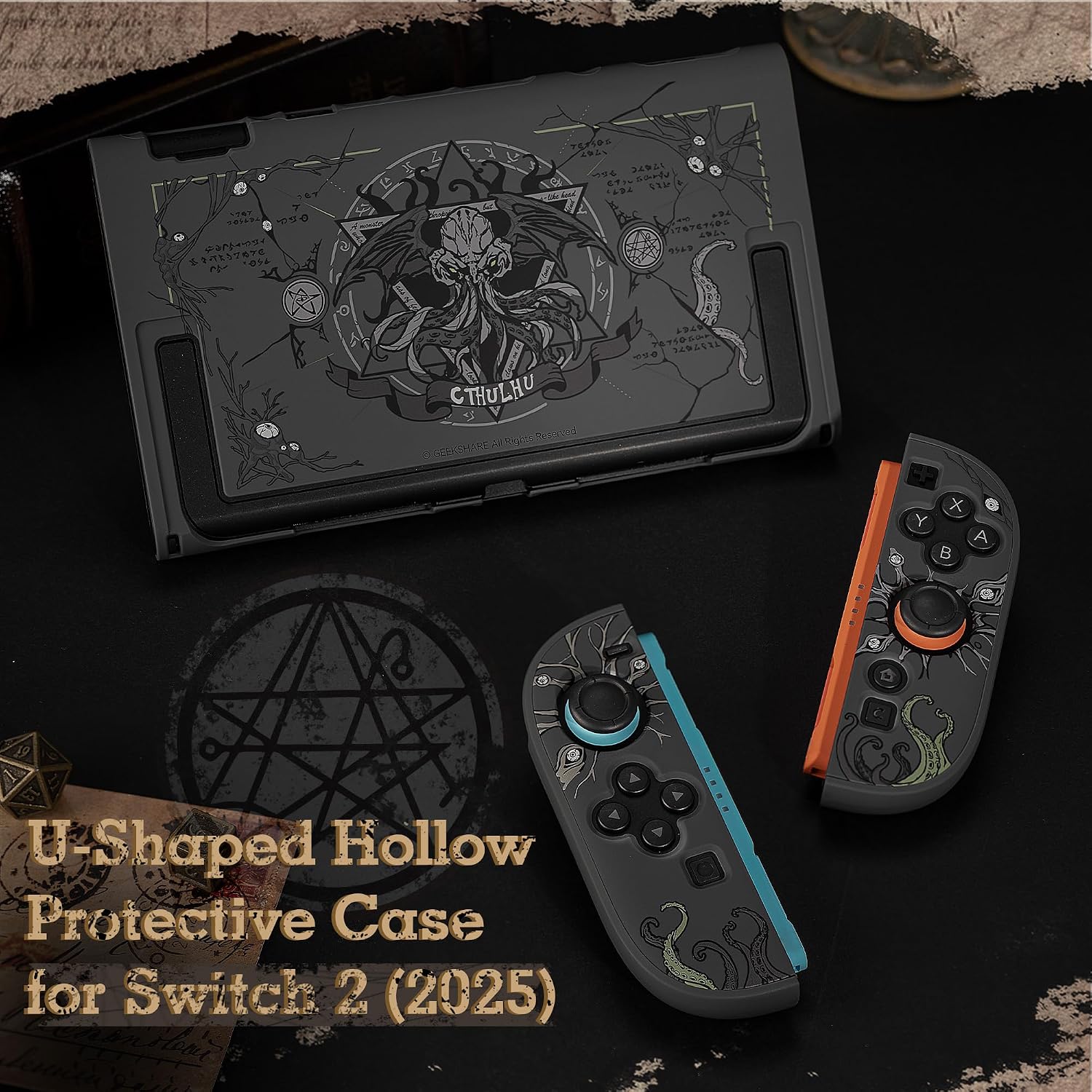 FUNDA PROTECTORA DURA COMPATIBLE CON SWITCH 2 GEEKSHARE CTHULHU - 2