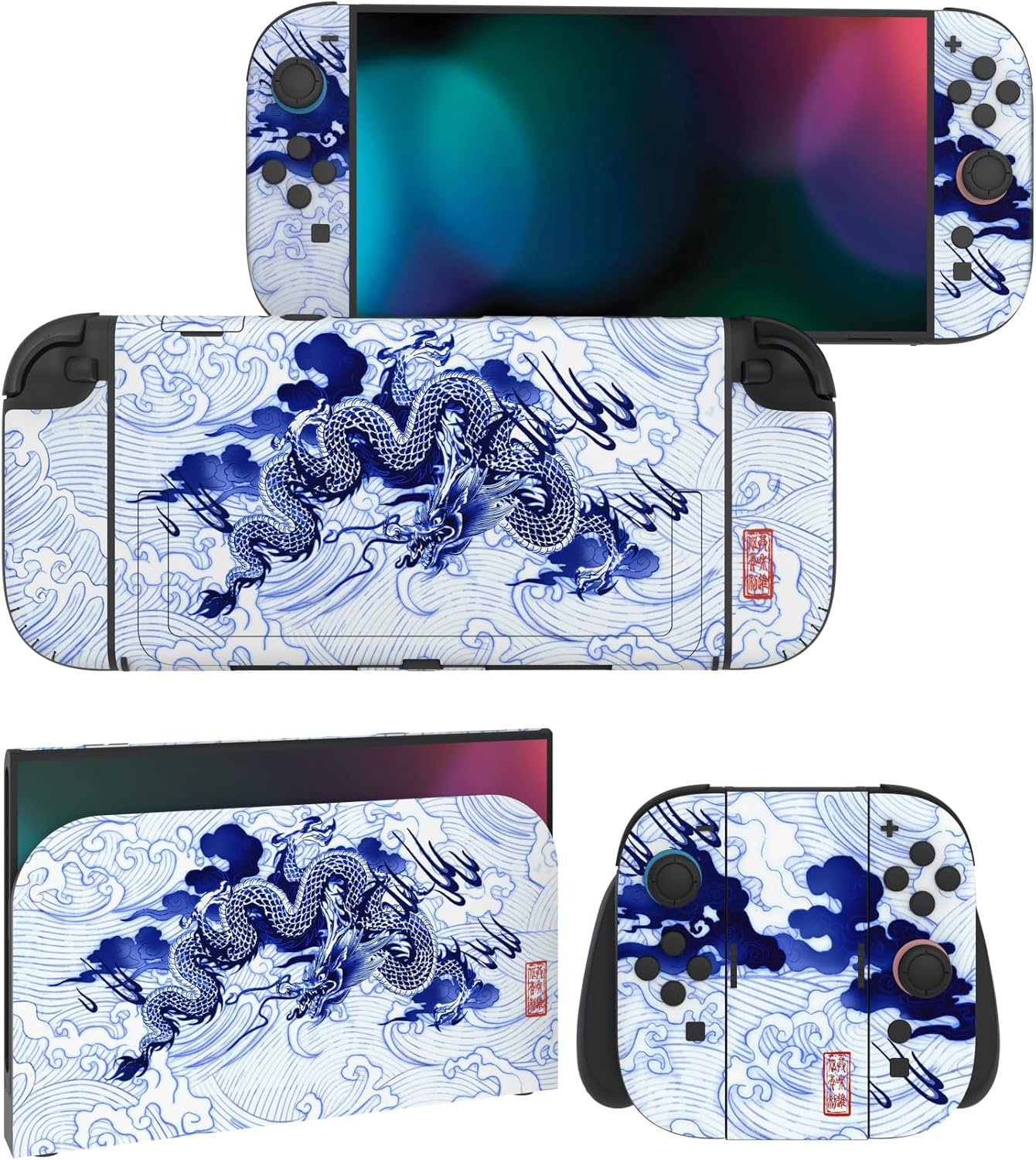 SKIN PARA NINTENDO SWITCH 2 PLAYVITAL 2-PACK QINGHUA PORCELAIN STYLE - 1