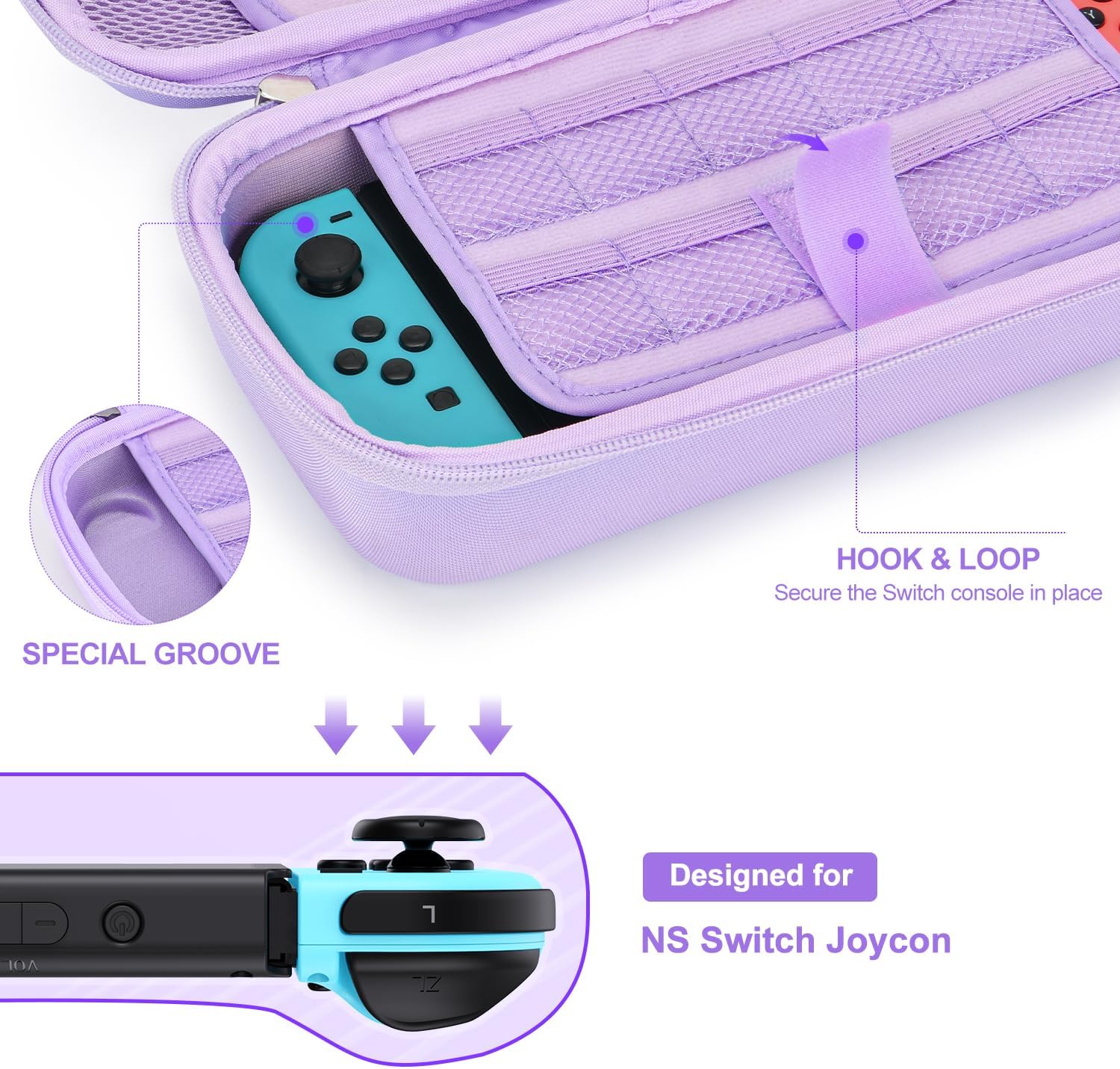 ESTUCHE PARA NINTENDO SWITCH INNOAURA 19 EN 1 MORADO - 3