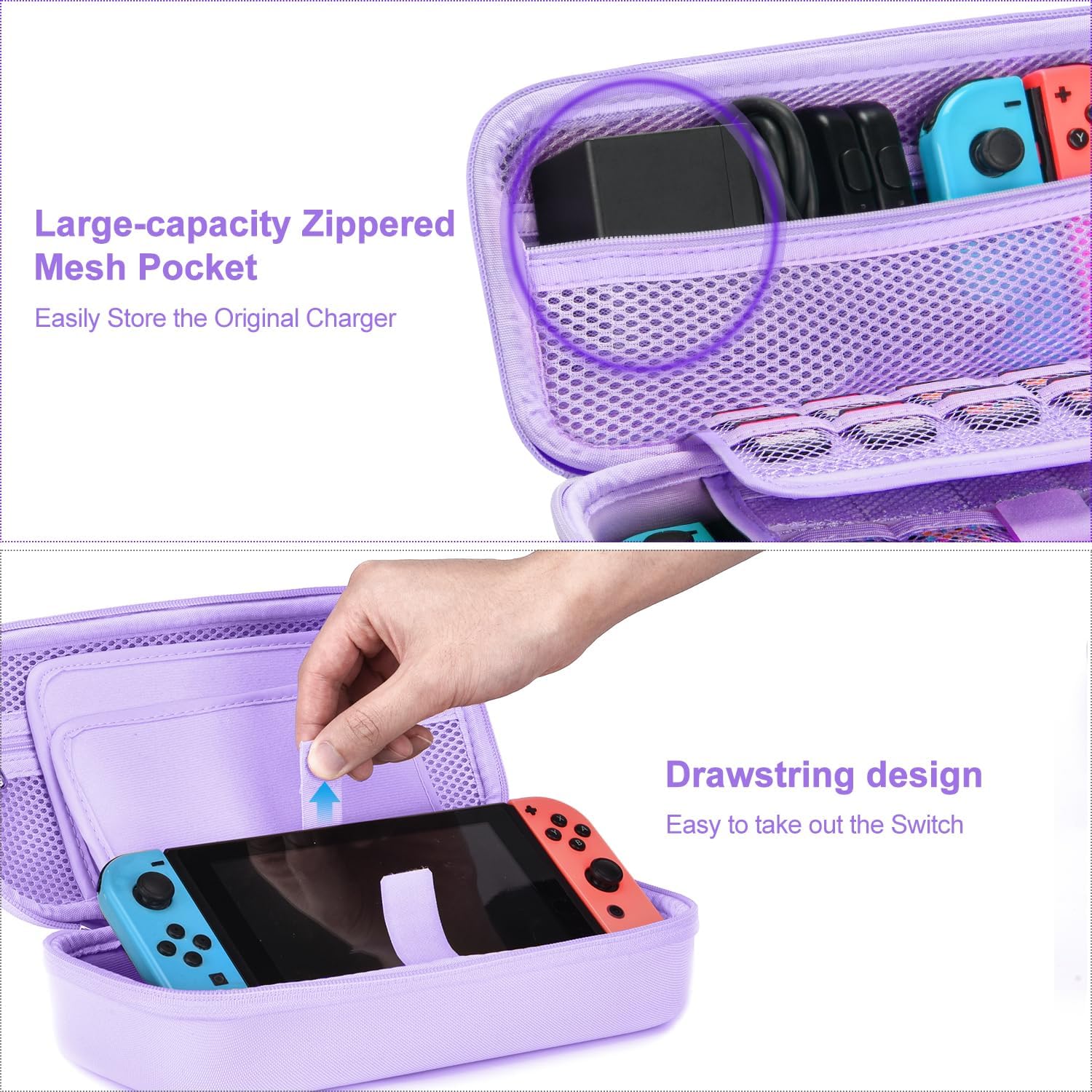 ESTUCHE PARA NINTENDO SWITCH INNOAURA 19 EN 1 MORADO - 4