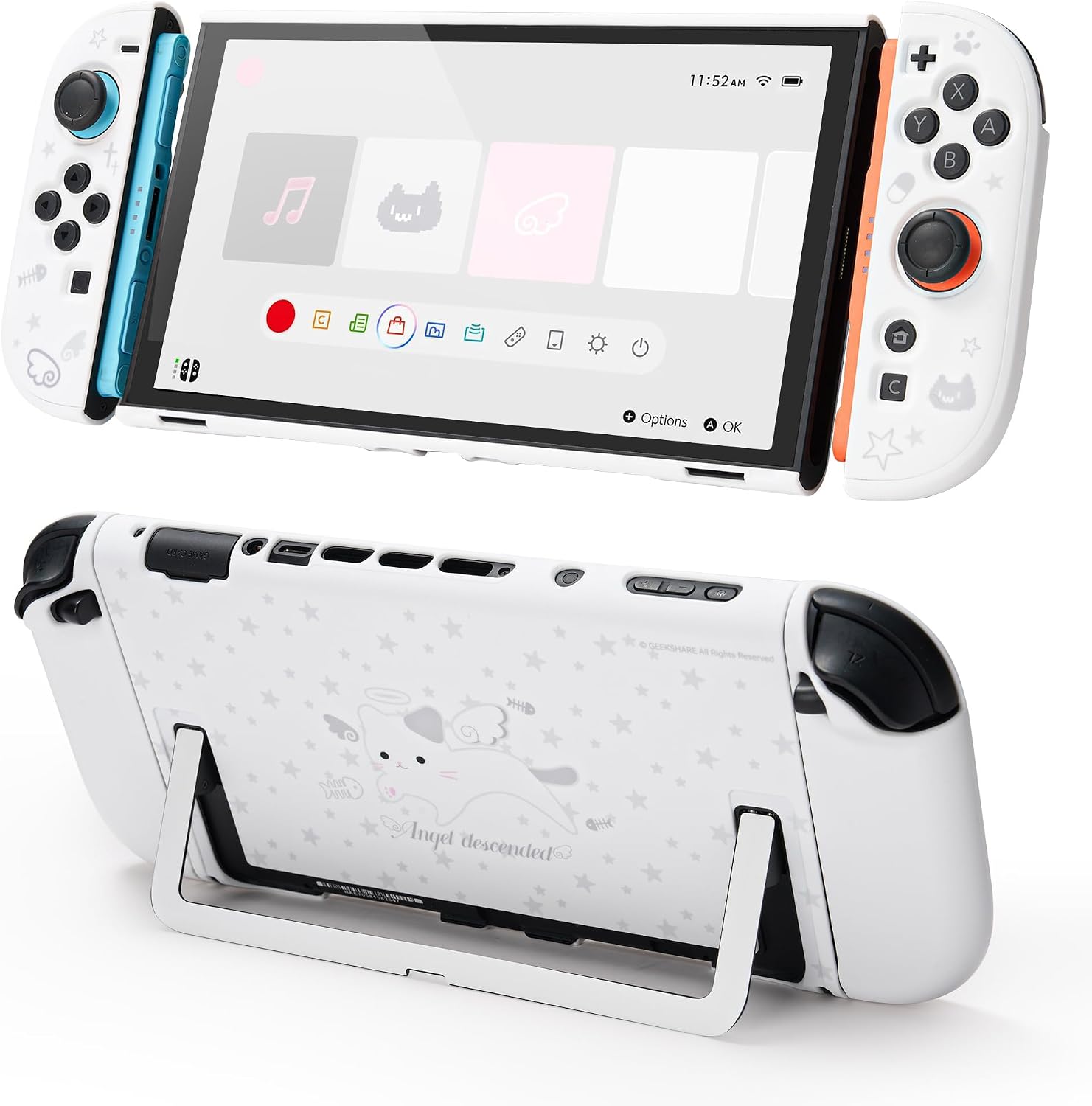 FUNDA RÍGIDA PROTECTORA GEEKSHARE COMPATIBLE CON SWITCH 2 STAR ANGEL CAT - 1