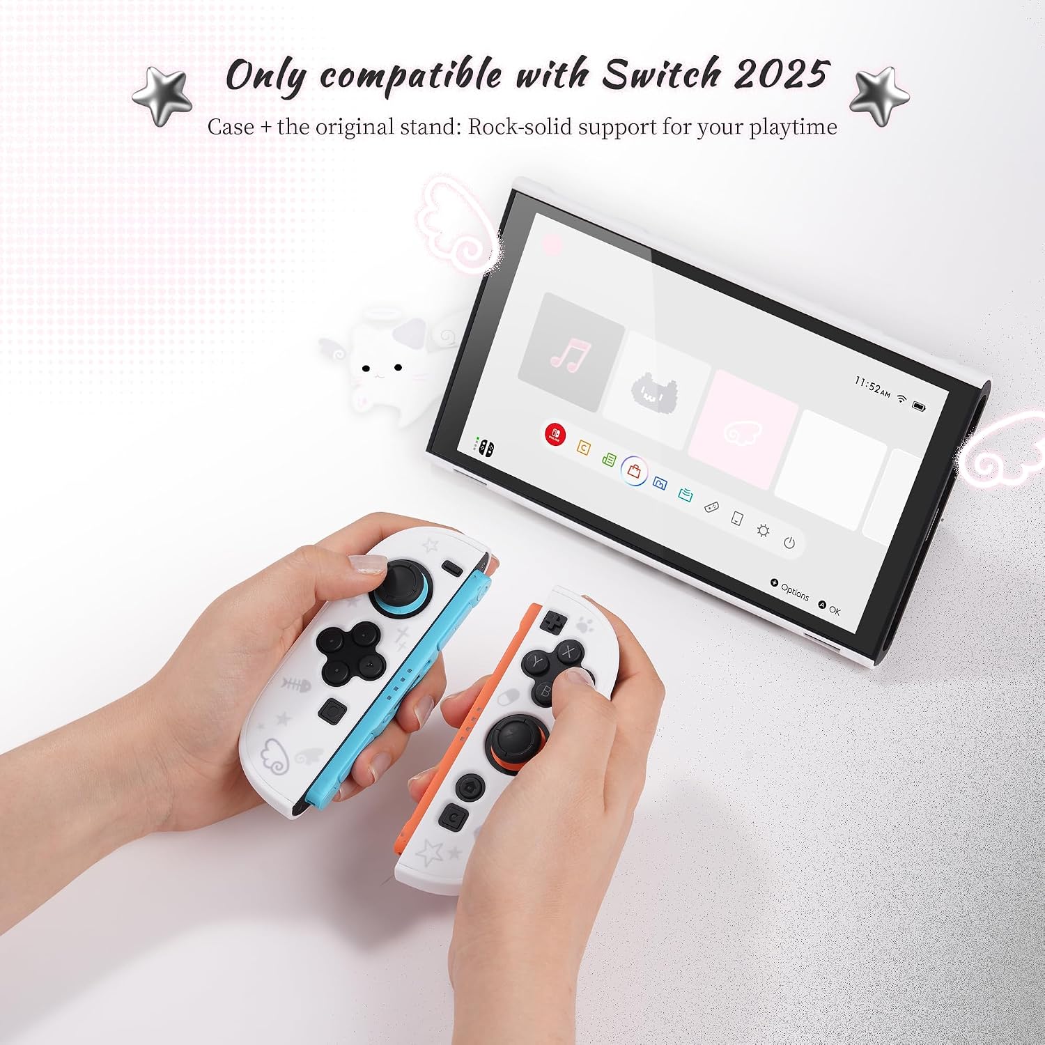 FUNDA RÍGIDA PROTECTORA GEEKSHARE COMPATIBLE CON SWITCH 2 STAR ANGEL CAT - 2