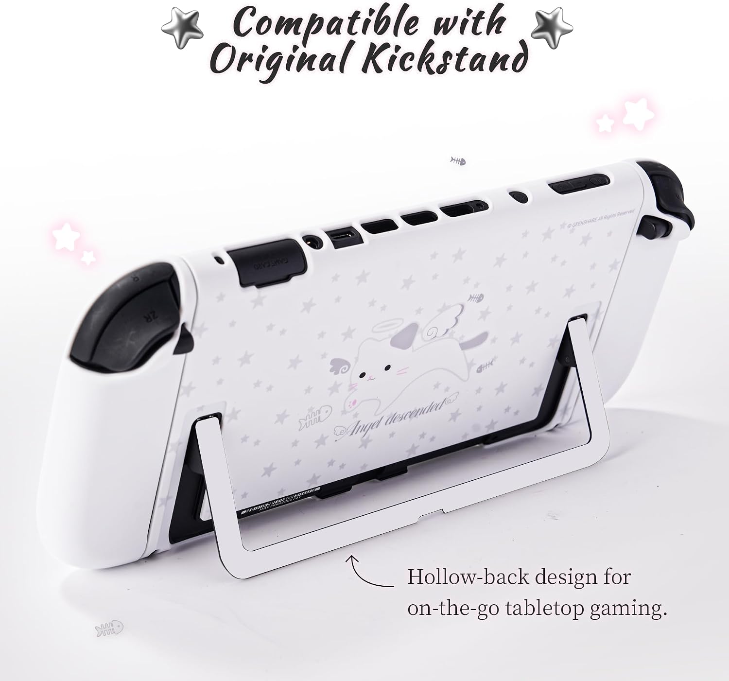 FUNDA RÍGIDA PROTECTORA GEEKSHARE COMPATIBLE CON SWITCH 2 STAR ANGEL CAT - 3