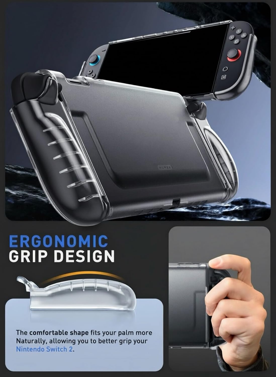 FUNDA TRANSPARENTE MUMBA PARA NINTENDO SWITCH 2 CARCASA PROTECTORA ULTRA DELGADA - 5