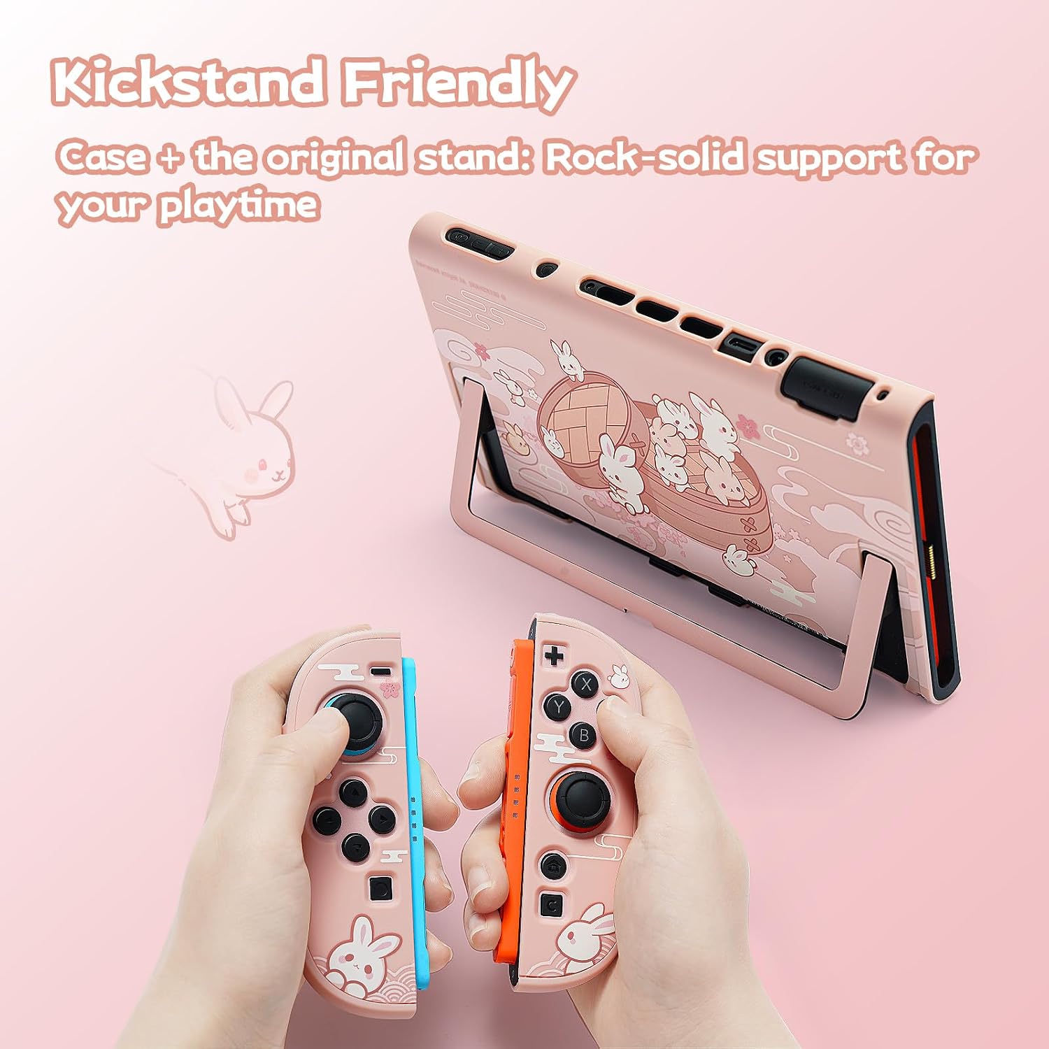 FUNDA RÍGIDA PROTECTORA GEEKSHARE COMPATIBLE CON SWITCH 2 ROSA - 2
