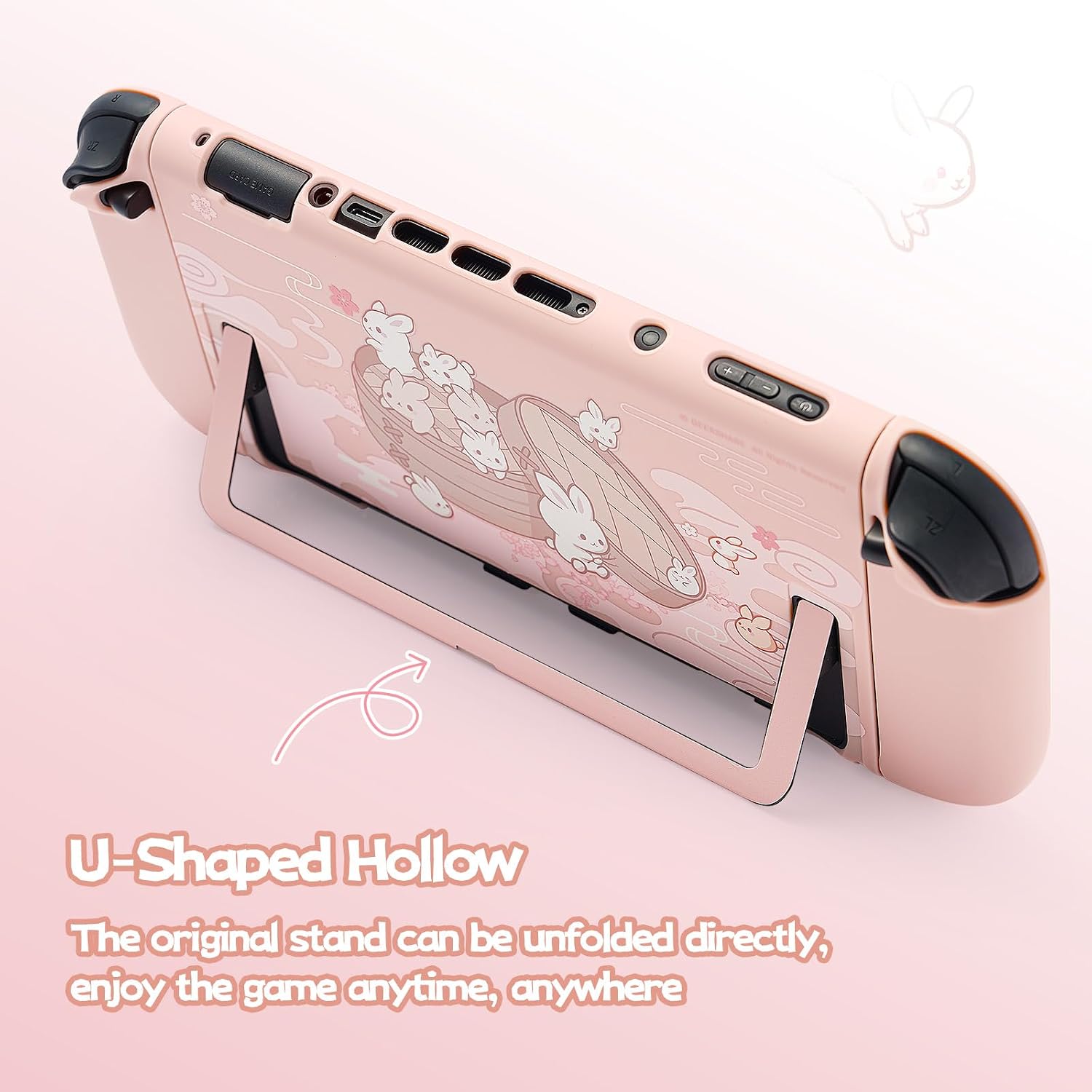 FUNDA RÍGIDA PROTECTORA GEEKSHARE COMPATIBLE CON SWITCH 2 ROSA - 4