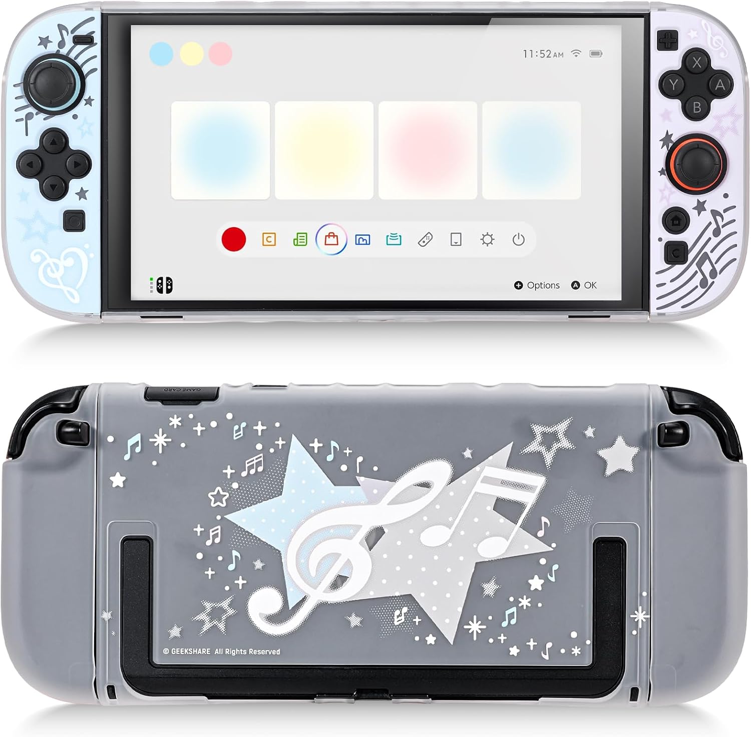 FUNDA PROTECTORA GEEKSHARE PARA SWITCH 2 NOTAS MUSICALES - 1