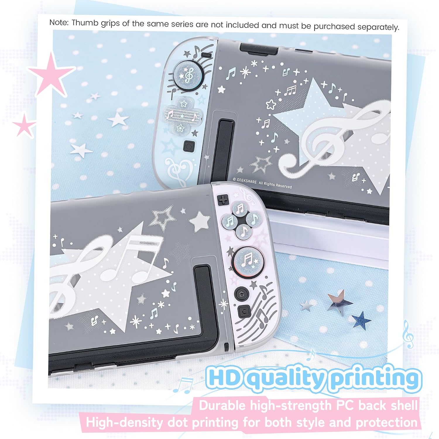 FUNDA PROTECTORA GEEKSHARE PARA SWITCH 2 NOTAS MUSICALES - 4