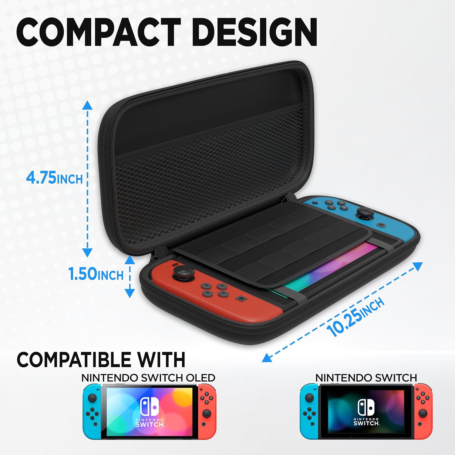 ESTUCHE PROTECTOR NEPTUNE PARA NINTENDO SWITCH Y SWITCH OLED CON SOPORTE PARA JUEGOS Y PROTECTOR DE PANTALLA - 5