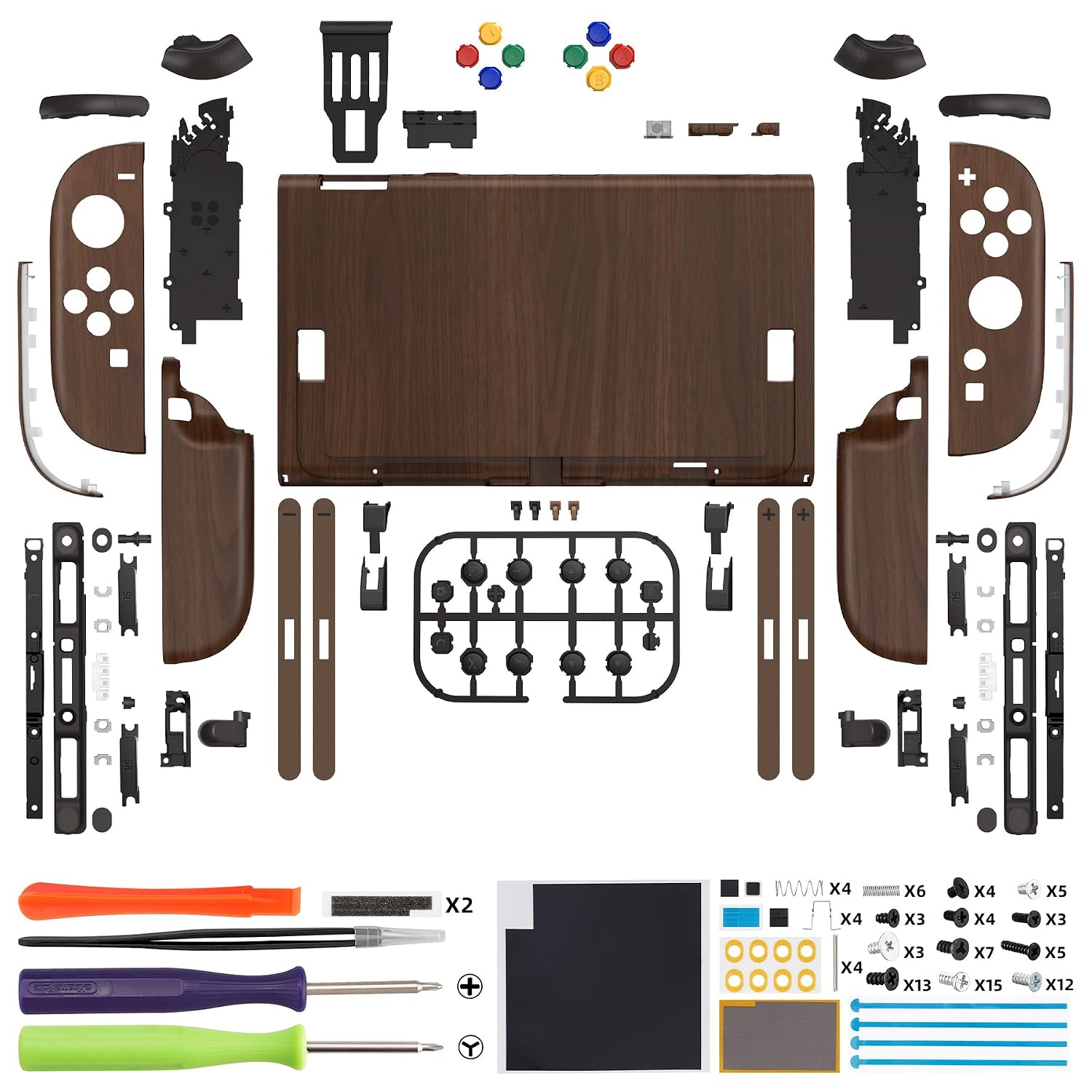 CARCASA Y BOTONES DE REEMPLAZO EXTREMERATE PARA NINTENDO SWITCH 2 MADERA - 2