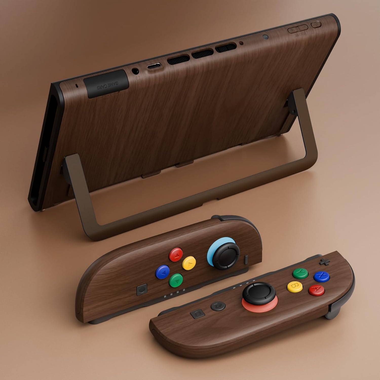 CARCASA Y BOTONES DE REEMPLAZO EXTREMERATE PARA NINTENDO SWITCH 2 MADERA - 5