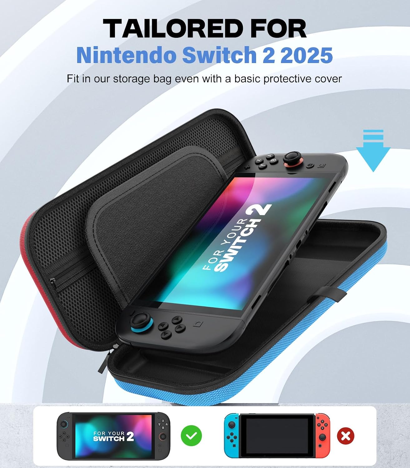 FUNDA MOKO PARA NINTENDO SWITCH 2 2025 CON CAPACIDAD PARA 10 CARTUCHOS Y BOLSILLOS - 2