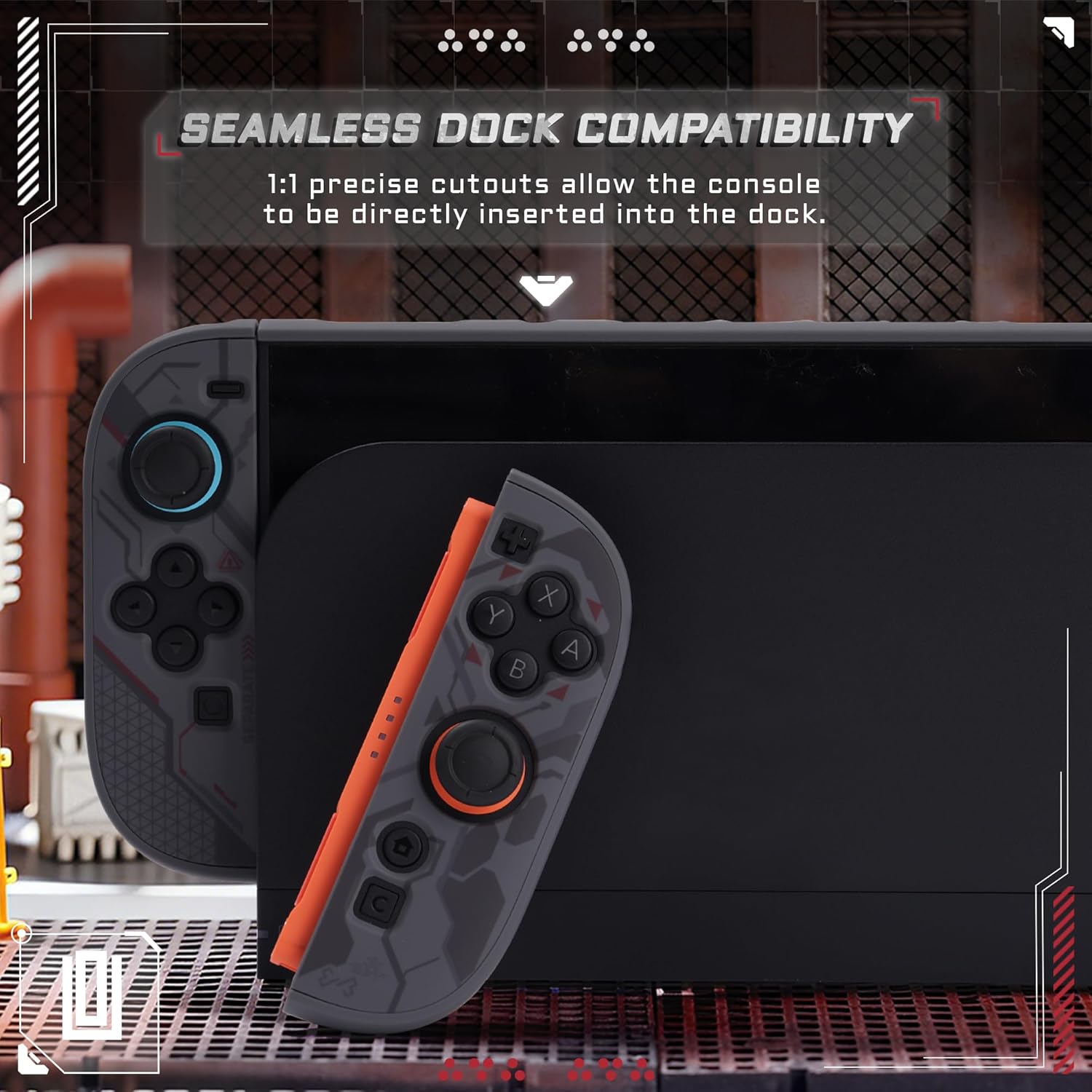 FUNDA PROTECTORA DURA COMPATIBLE CON SWITCH 2 GEEKSHARE BLACK CYBER MECHA - 3
