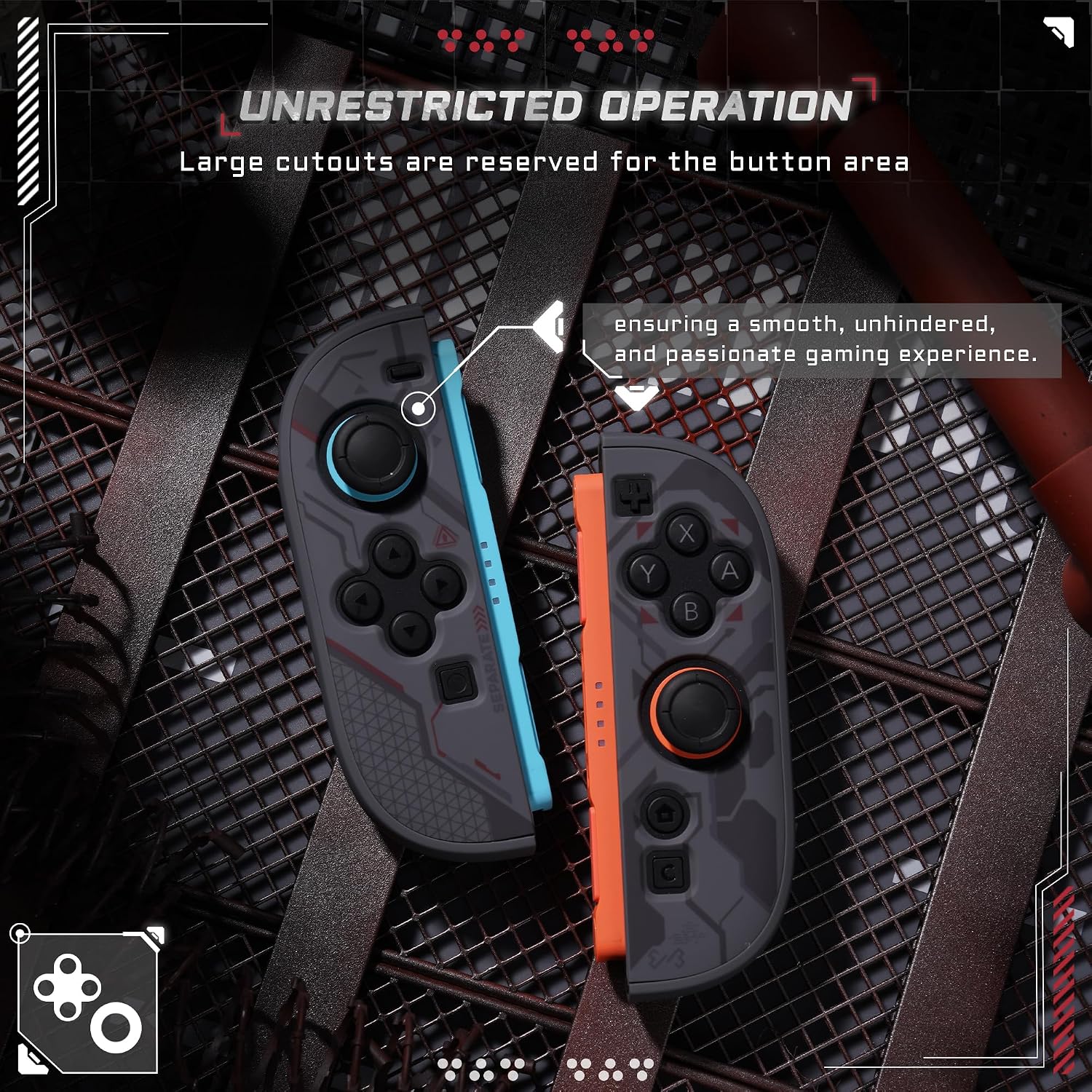FUNDA PROTECTORA DURA COMPATIBLE CON SWITCH 2 GEEKSHARE BLACK CYBER MECHA - 5