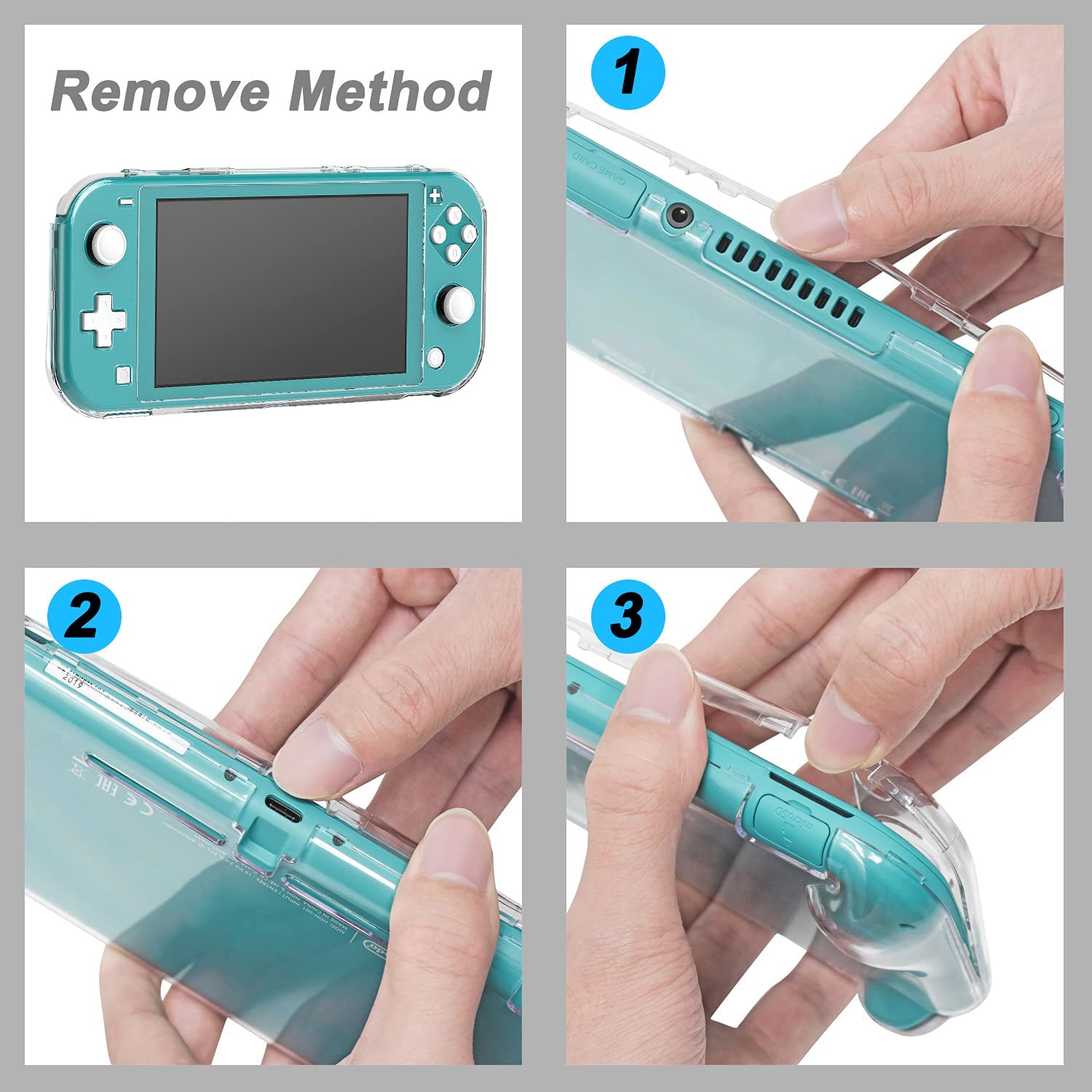 ESTUCHE PROTECTOR FYOUNG PARA SWITCH LITE TRANSPARENTE RÍGIDO - 3