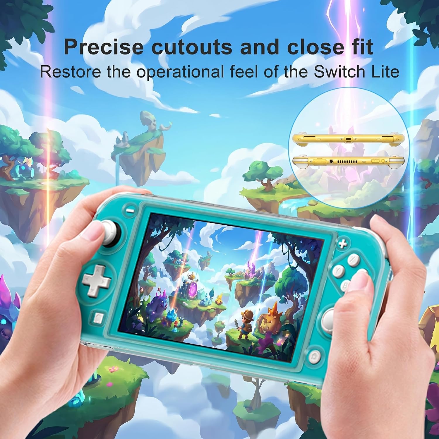 ESTUCHE PROTECTOR FYOUNG PARA SWITCH LITE TRANSPARENTE RÍGIDO - 5
