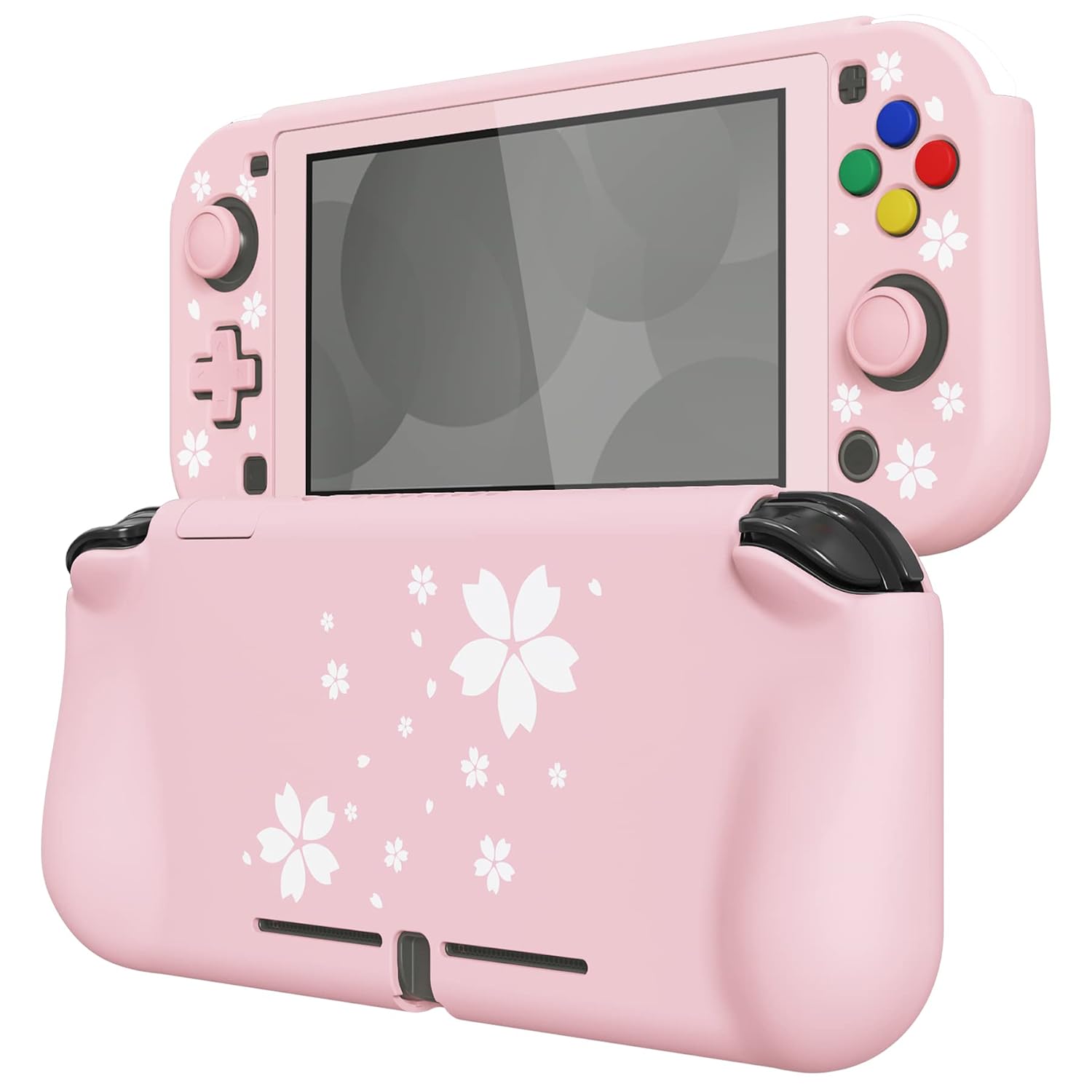 FUNDA PROTECTORA PLAYVITAL ZEALPROTECT PARA NINTENDO SWITCH LITE CON PROTECTOR DE PANTALLA Y GRIPS - PÉTALOS DE CEREZO - 1