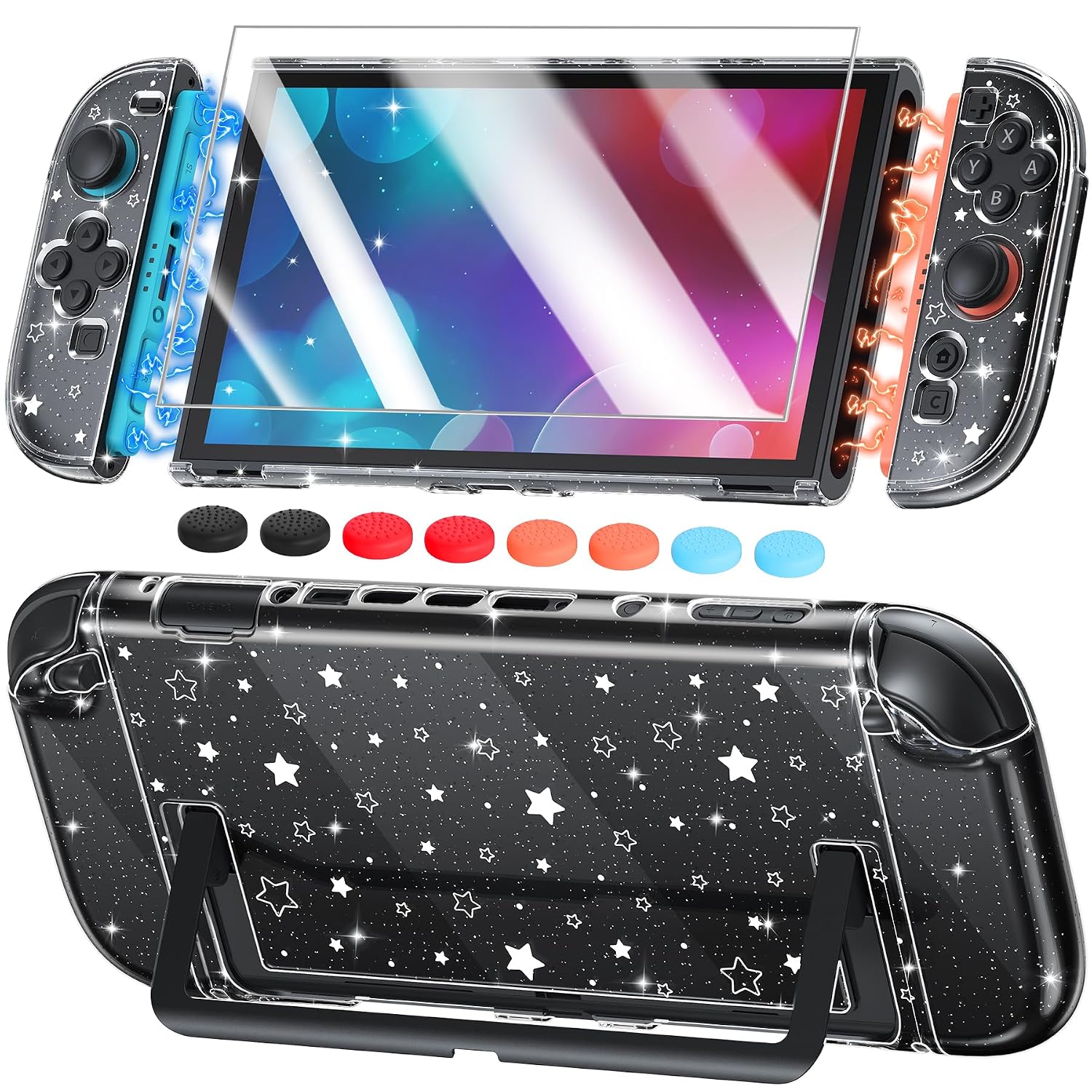 FUNDA RÍGIDA FYOUNG PARA NINTENDO SWITCH 2 GLITTER STAR - 1