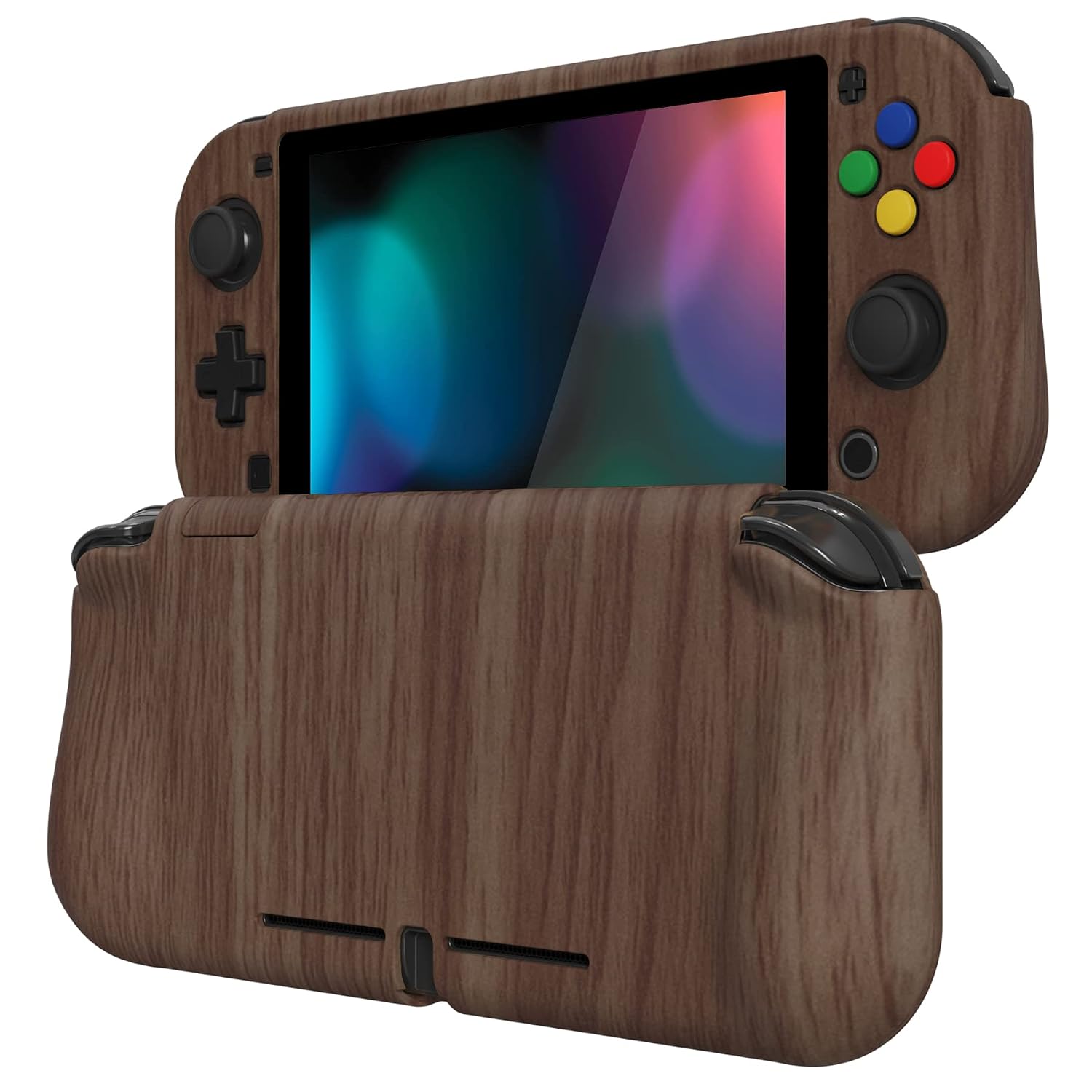 FUNDA PROTECTORA PLAYVITAL ZEALPROTECT PARA NINTENDO SWITCH LITE CON PROTECTOR DE PANTALLA Y GRIPS MADERA - 1