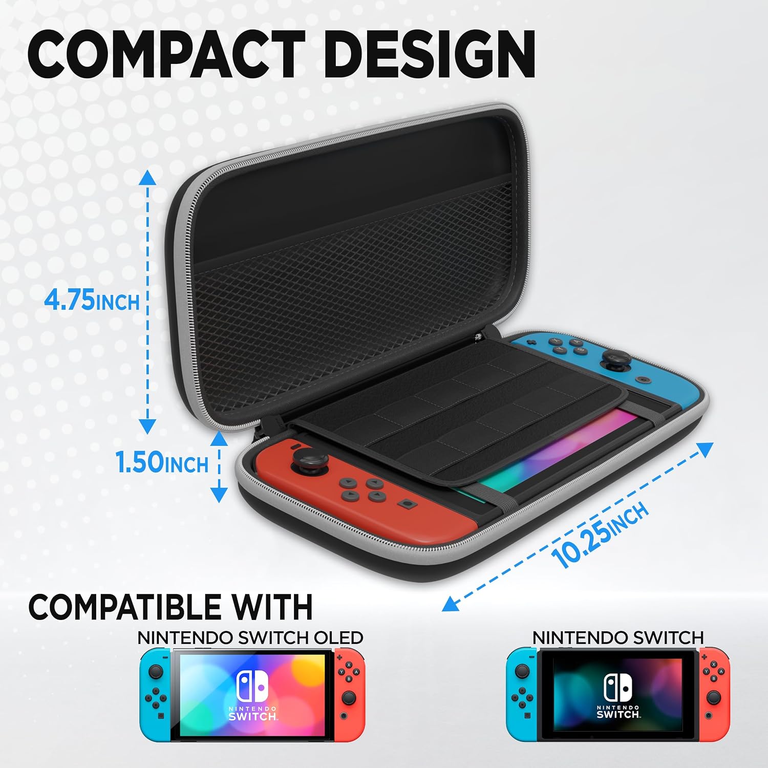 ESTUCHE PROTECTOR NEPTUNE PARA NINTENDO SWITCH/OLED NEGRO Y BLANCO - 5