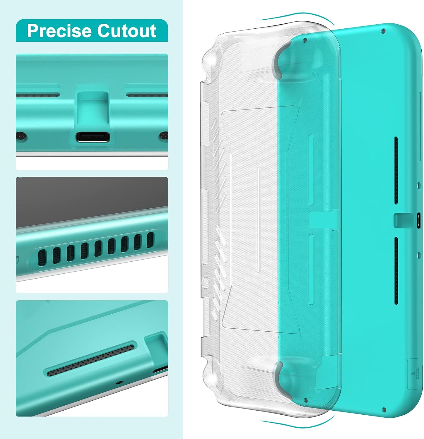 FUNDA PARA SWITCH LITE INNOAURA CON 18 ACCESORIOS TURQUESA - 5