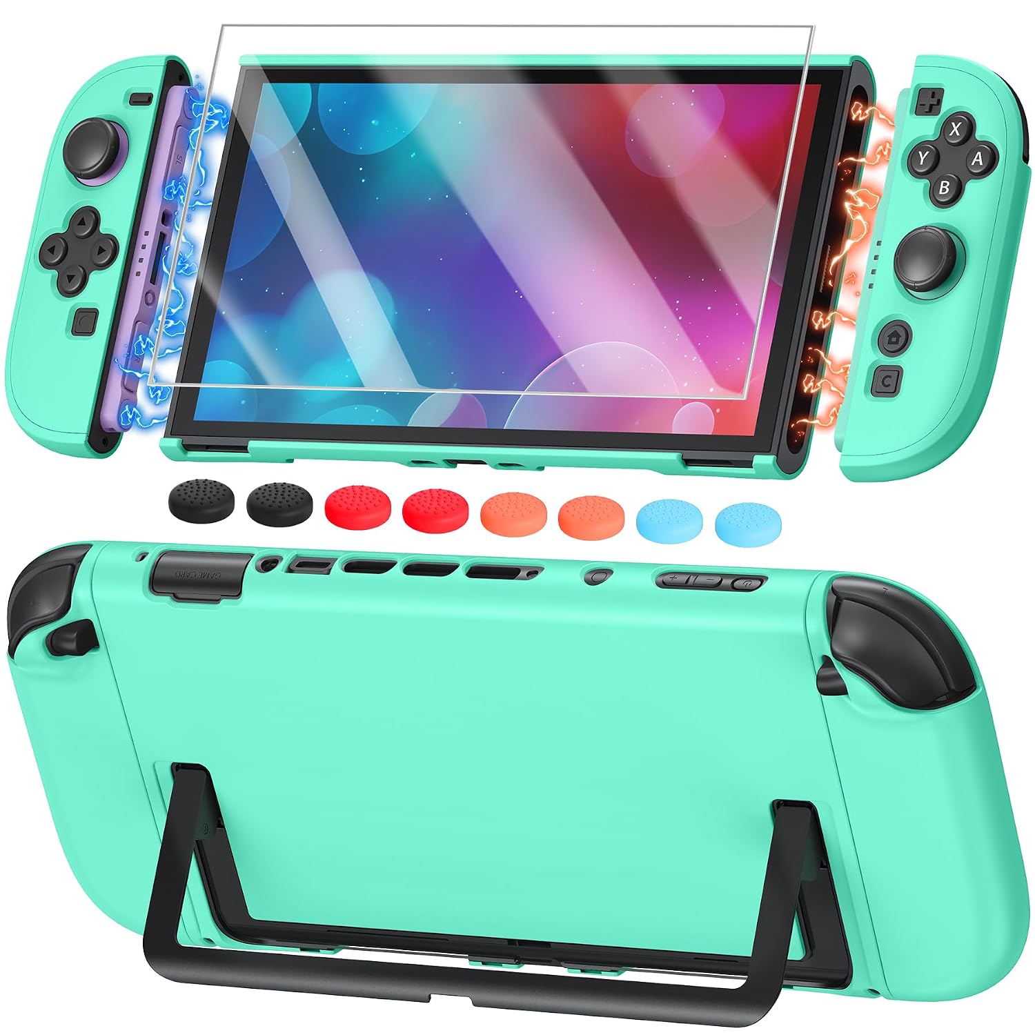 FUNDA PARA NINTENDO SWITCH 2 FYOUNG CON PROTECTOR DE PANTALLA VERDE MENTA - 1