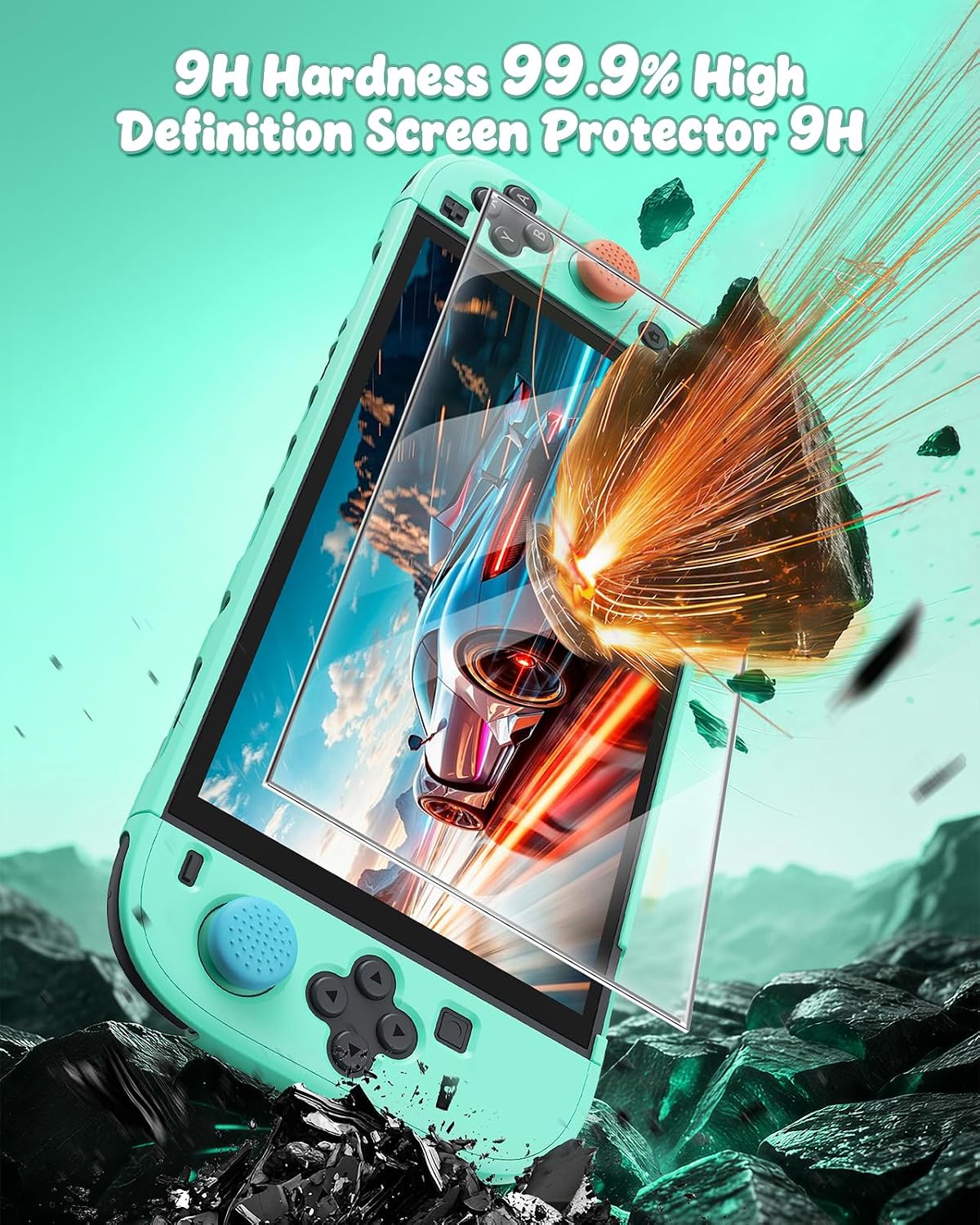 FUNDA PARA NINTENDO SWITCH 2 FYOUNG CON PROTECTOR DE PANTALLA VERDE MENTA - 5